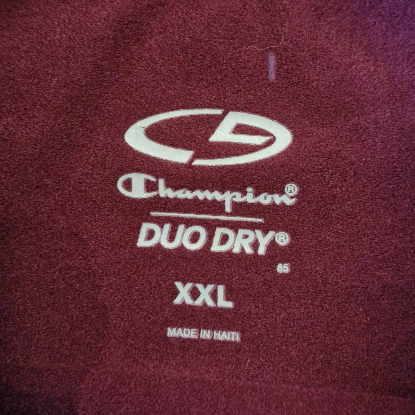 Champion Duo Dry Power Core Solid Burgundy/Black Shirt Mens XXL Moisture‑Wicking Athletic Tee