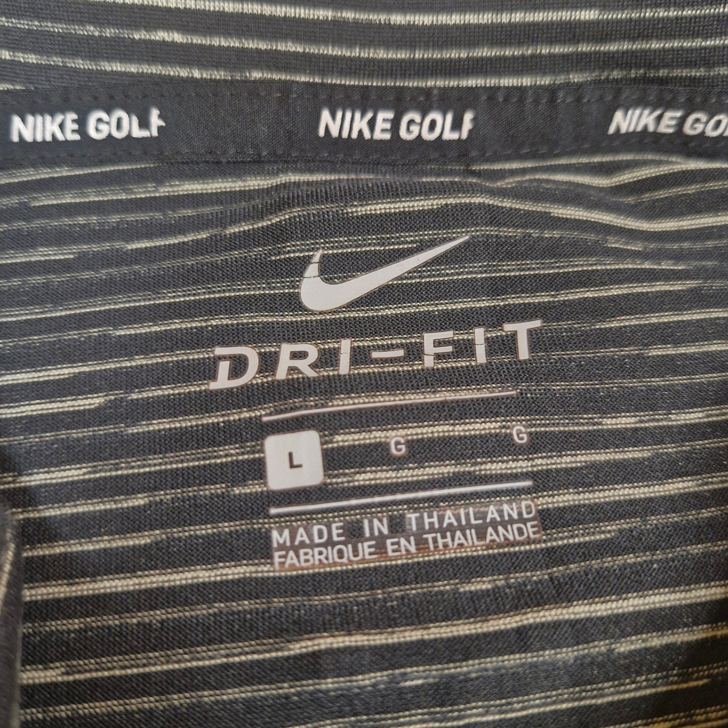 Nike Tiger Woods TW Dri-FIT Black Stripe Golf Polo Shirt Men’s Large