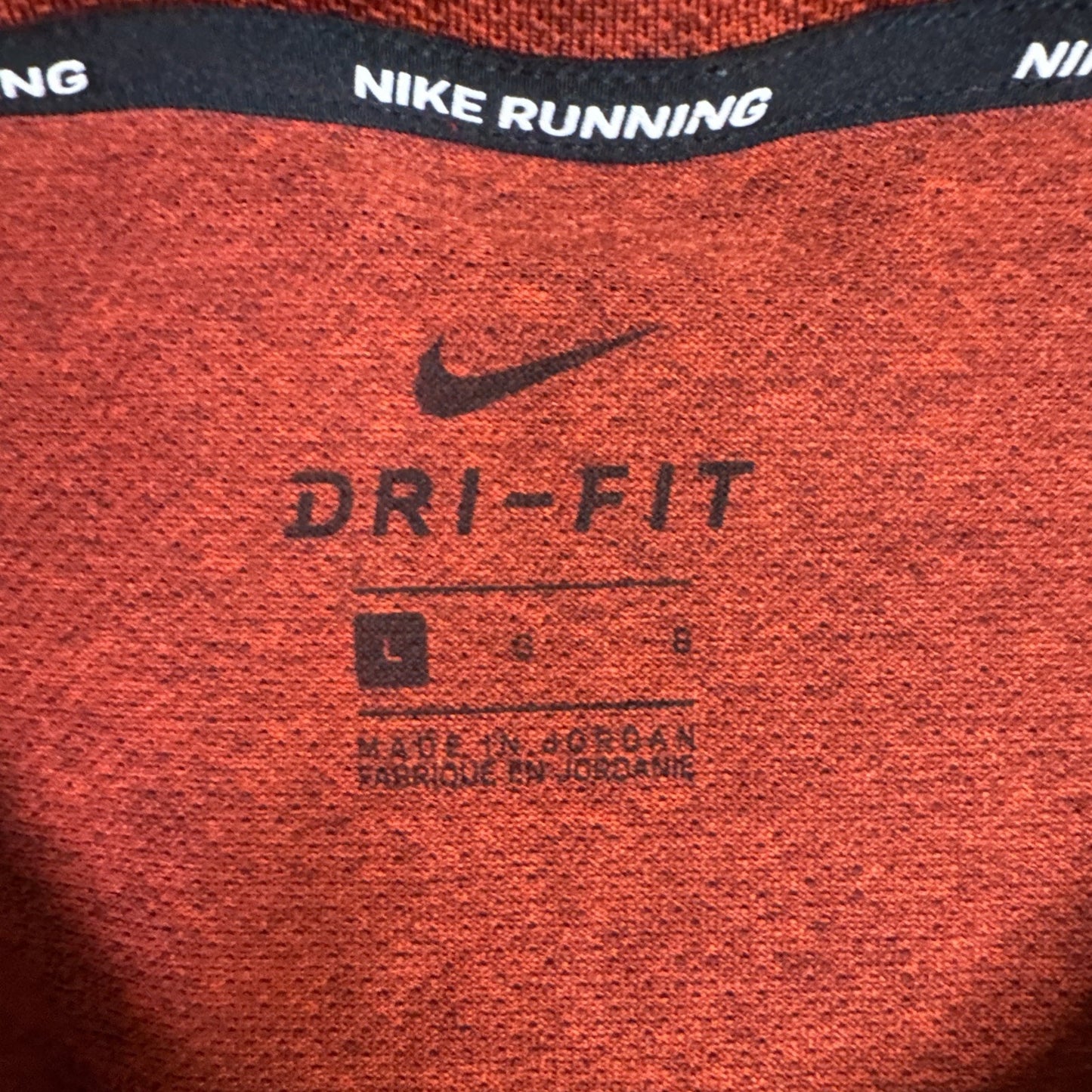 Nike Dri-FIT Running Shirt Men’s Size Large Red Athletic Tee Reflective Logo