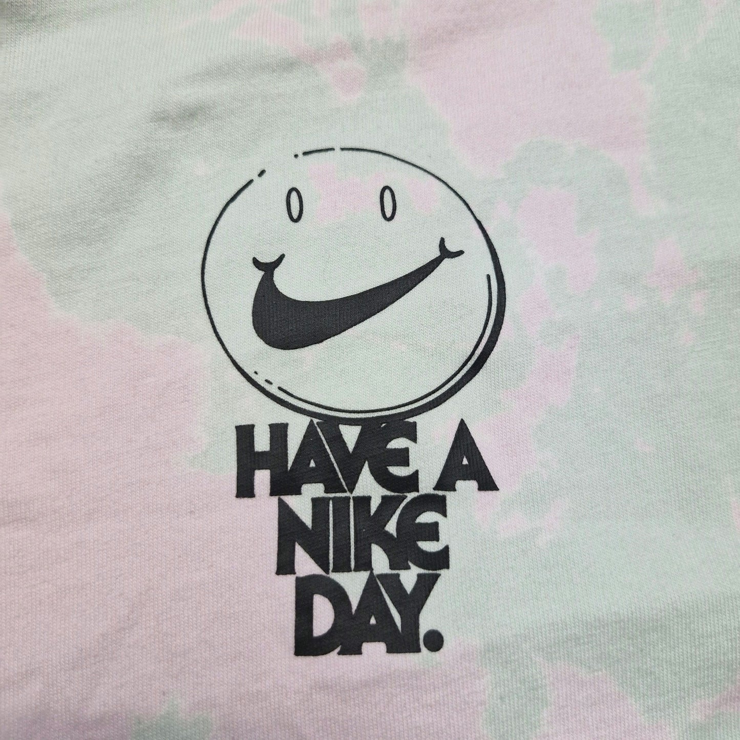 Nike Tie Dye Tunic Hoodie Dress Pink Green Long Sleeve “Nice Day” Size XL