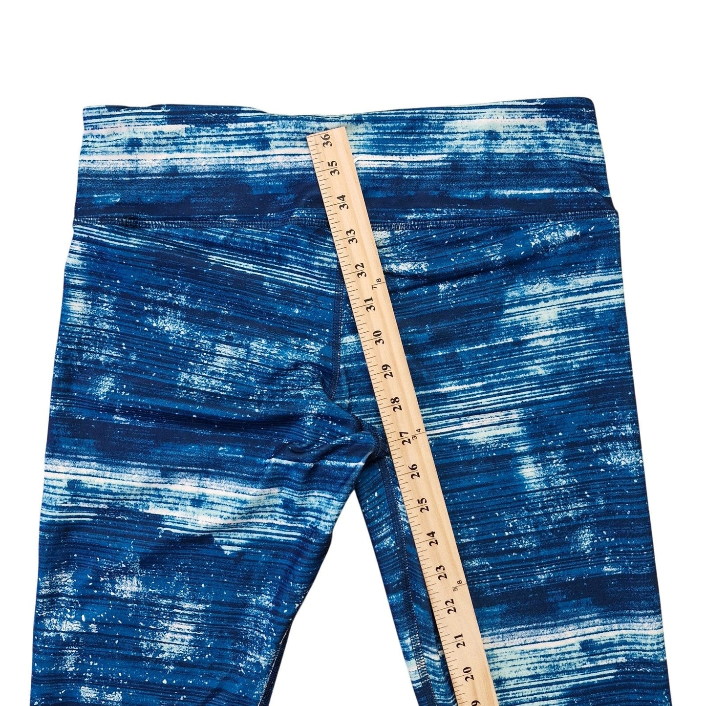 Old Navy Active Petite Gym Gear Tight Leggings Blue & White, Size Large 165/80A
