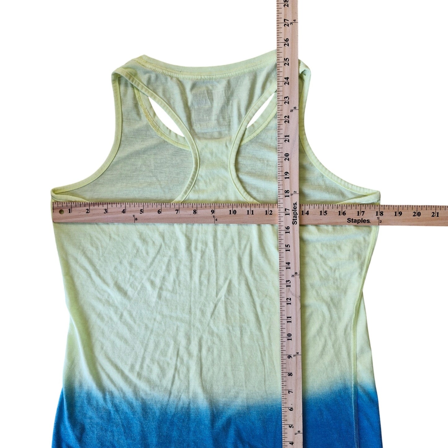 Adidas Ultimate Tank Top Women’s L Yellow Blue Racerback Climalite Activewear
