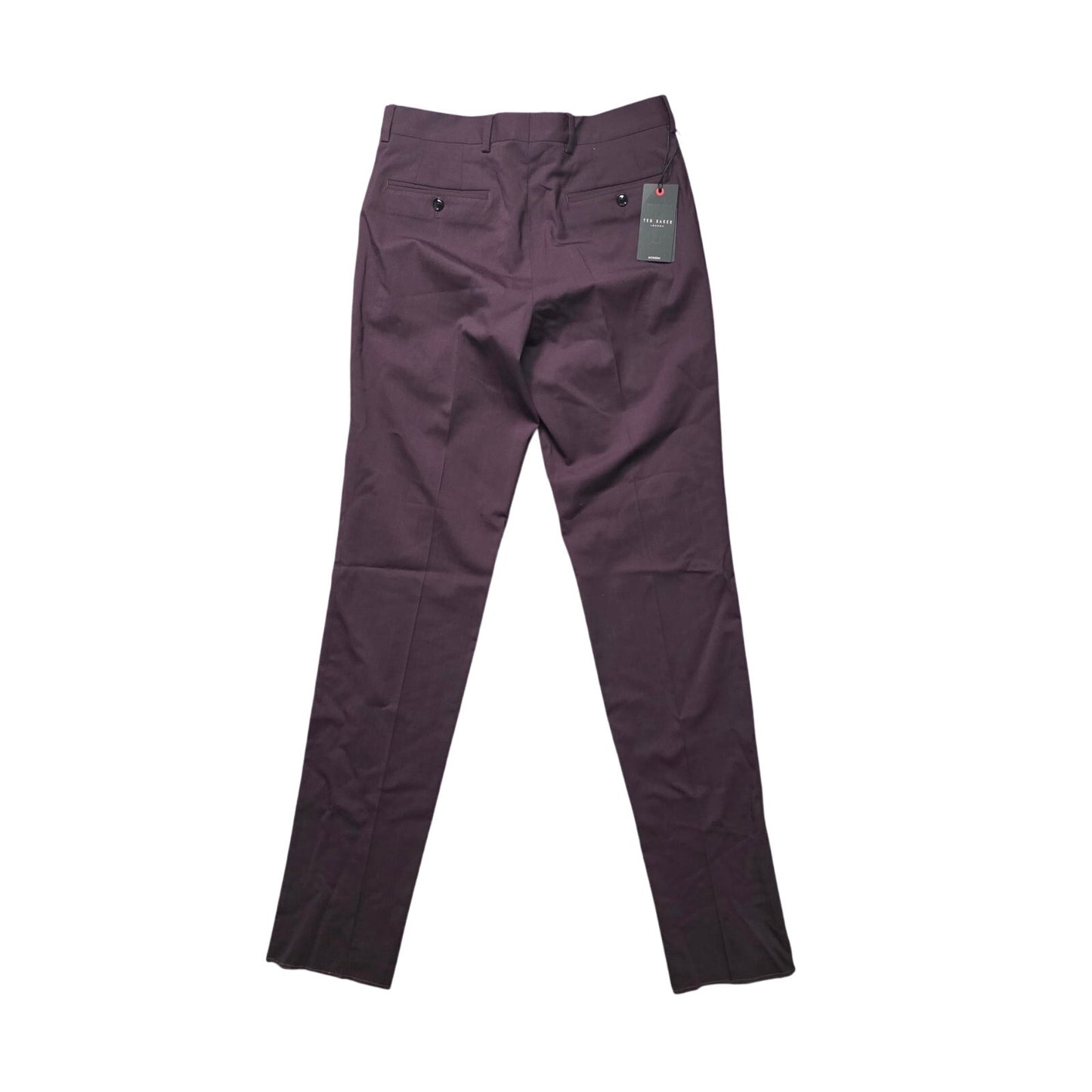 Ted Baker Jefferson Wool Dress Pants Men’s 30R Maroon Flat Front NWT