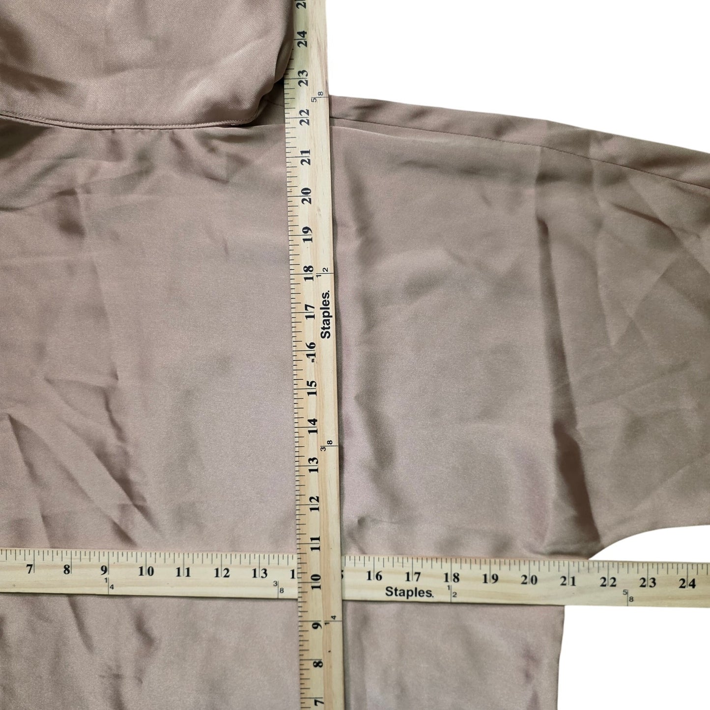 Express Silk Half Zip Top Women’s S Brown Long Sleeve