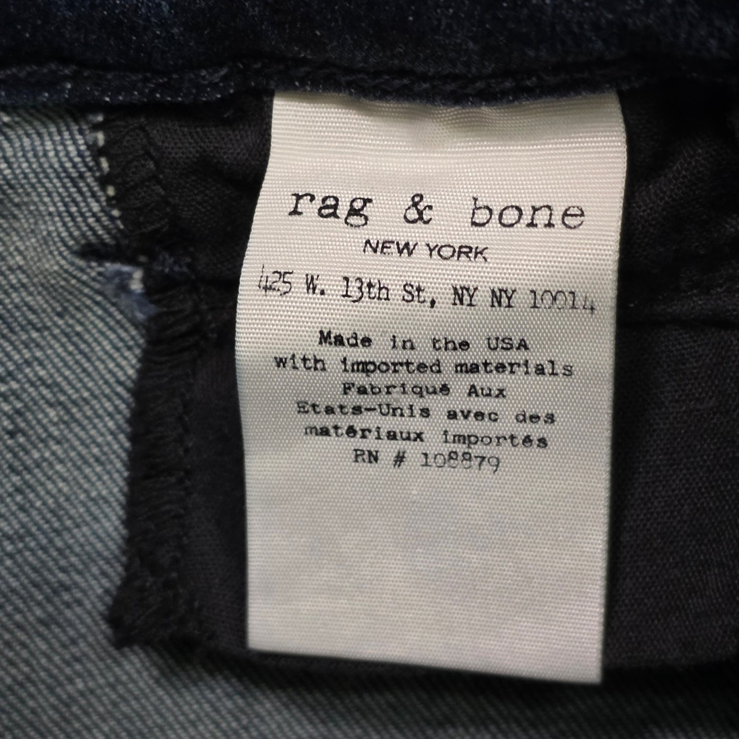Rag & Bone High Rise Skinny Jeans Women’s 25 Indigo Blue Denim