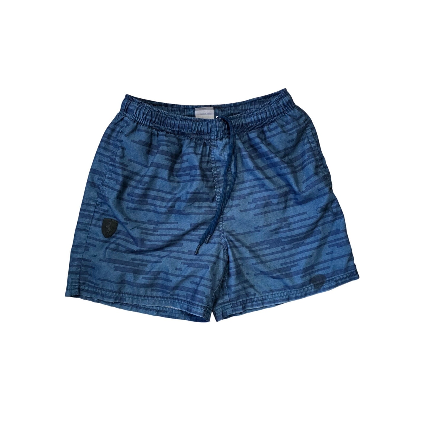 Ferrari Men’s Swim Trunks Blue Camo Patterned Board Shorts Size L
