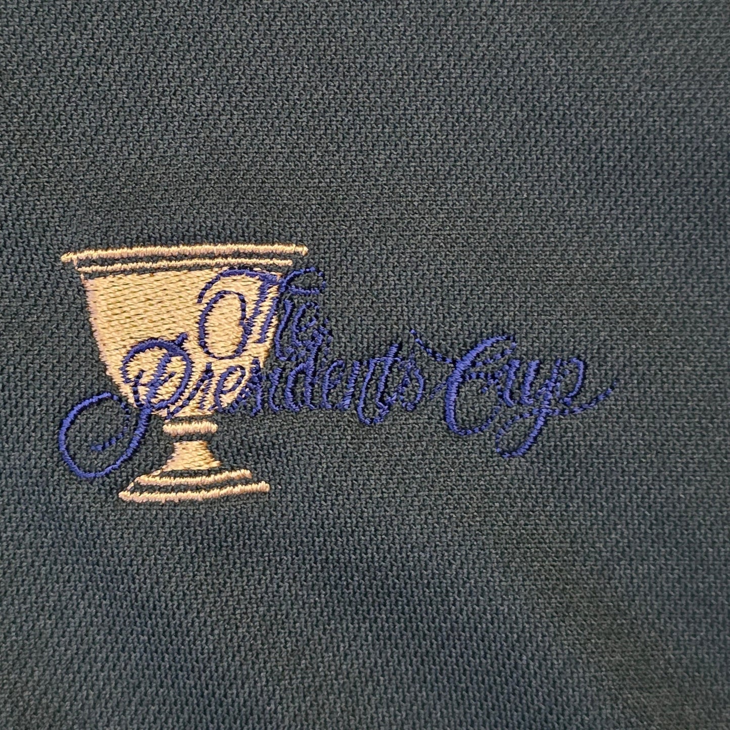 Nike Golf Polo Shirt Men’s XXL Green Presidents Cup Logo Dri‑Fit Performance