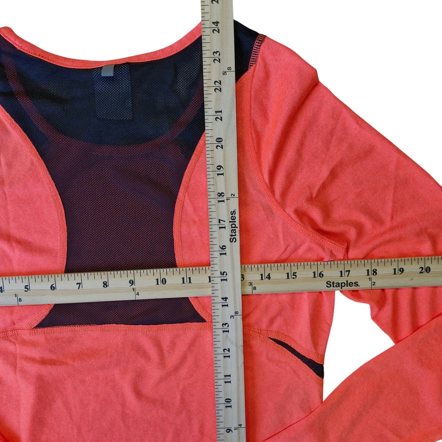 Nike Women’s Dri‑Fit Orange Black Mesh Long Sleeve Top Size Small Moisture‑Wicking Athletic Tee