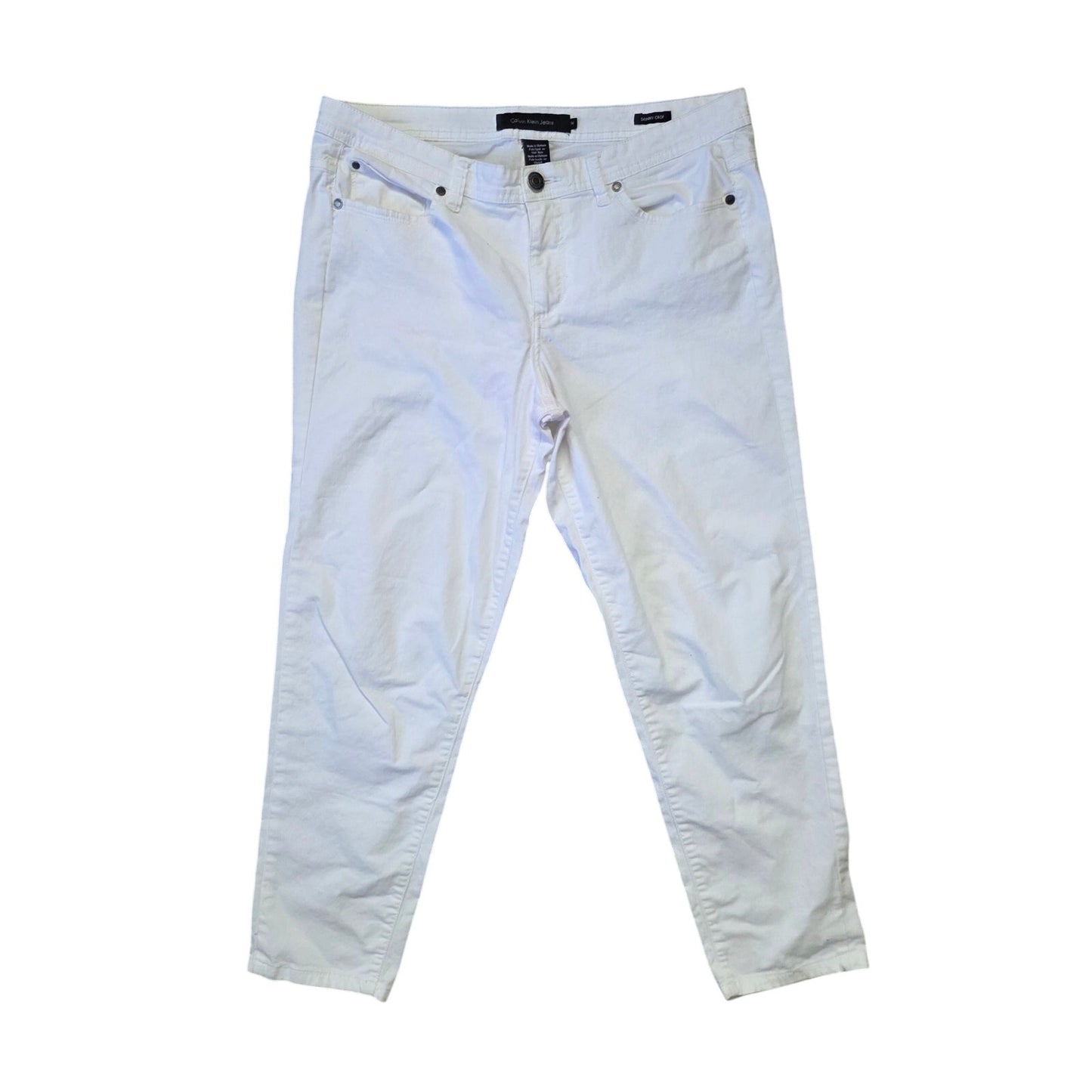 Calvin Klein Jeans Skinny Crop Pants Womens 14 White