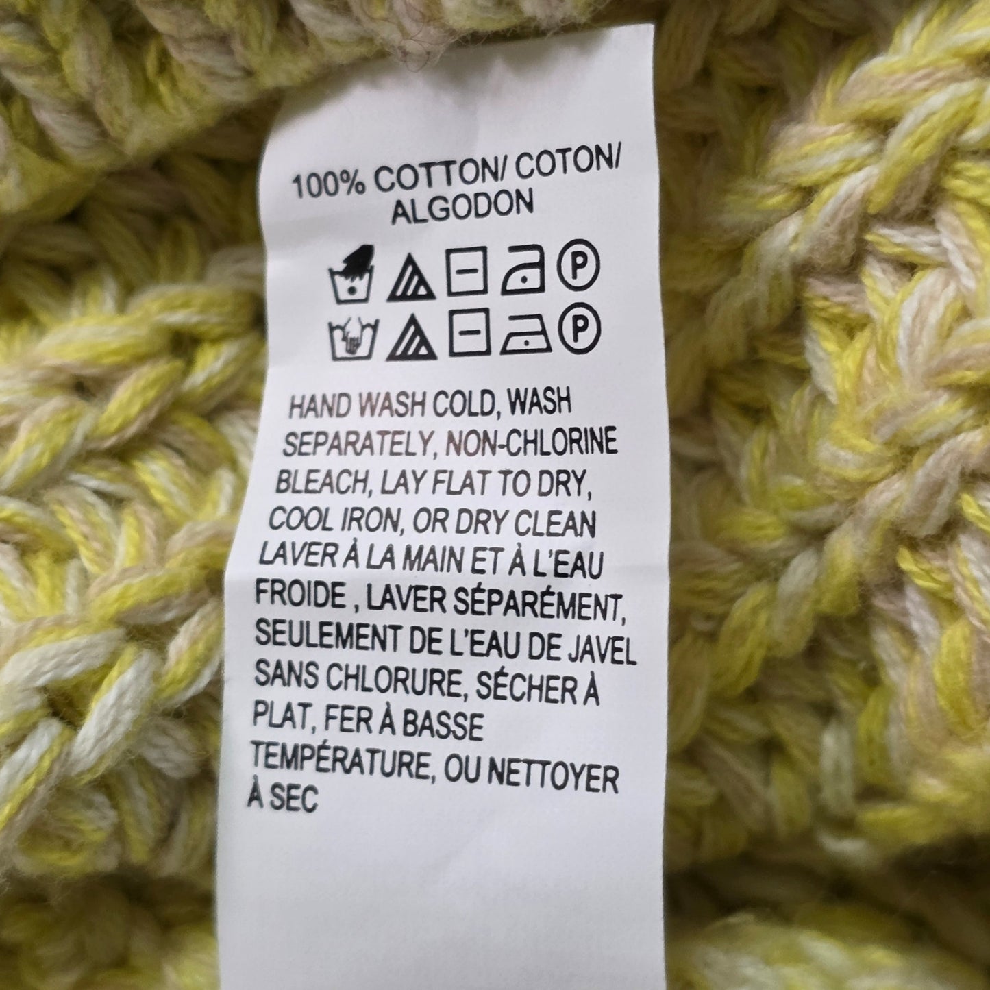 Lucky Brand Pullover Sweater Women M Lemonade Cotton Cable Knit