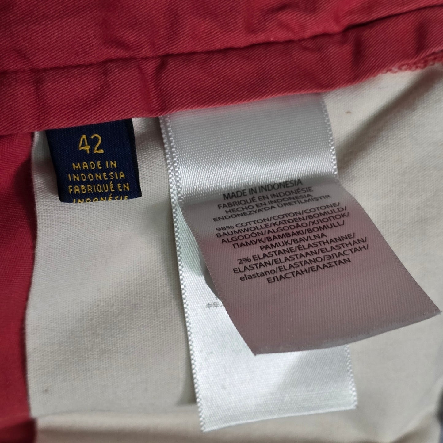 Polo Ralph Lauren Chino Shorts Men’s 42 Red Classic Fit Cotton