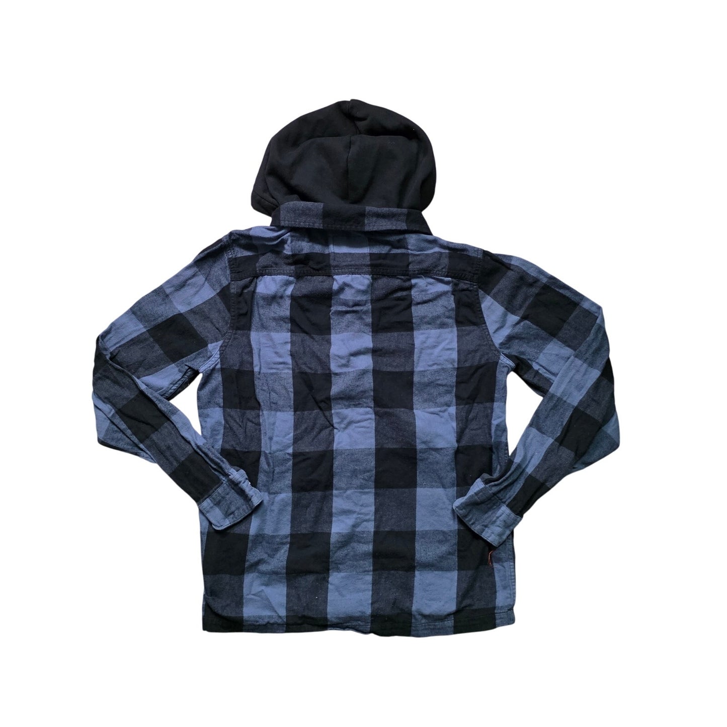 Hollister Shirt Men’s M Blue Check Flannel Cotton Long Sleeve Hooded