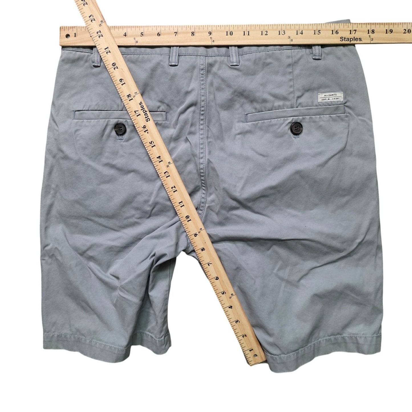 AllSaints Chino Shorts Men’s 32 Light Gray Cotton Stretch