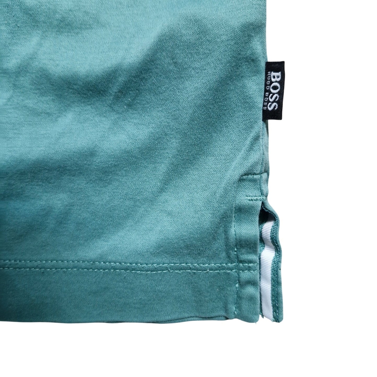 Hugo Boss Stitch Polo Shirt Men’s Large Teal Short Sleeve