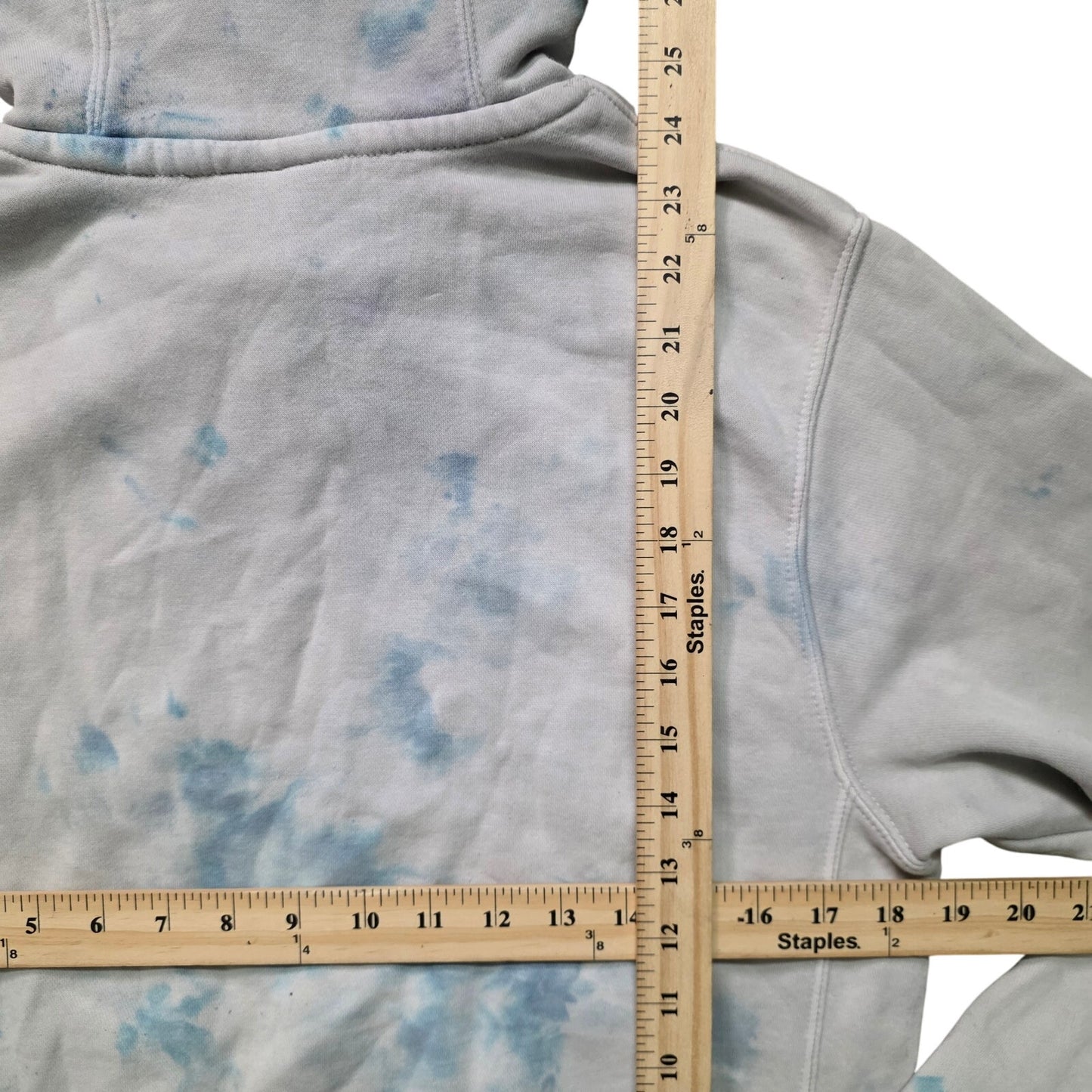 Nike Washed Out Tie Dyed Hoodie Women XS Light Blue White Cotton