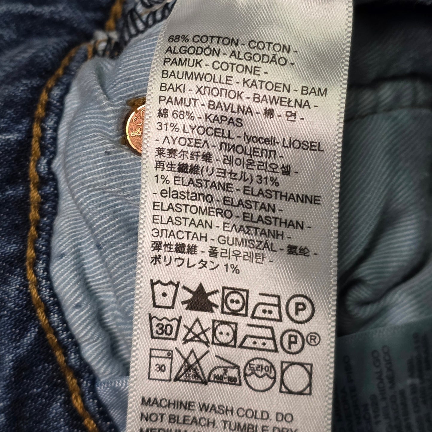 Levi’s big E Premium Skinny Taper Tattered Jeans Men’s 32x30 Blue Denim