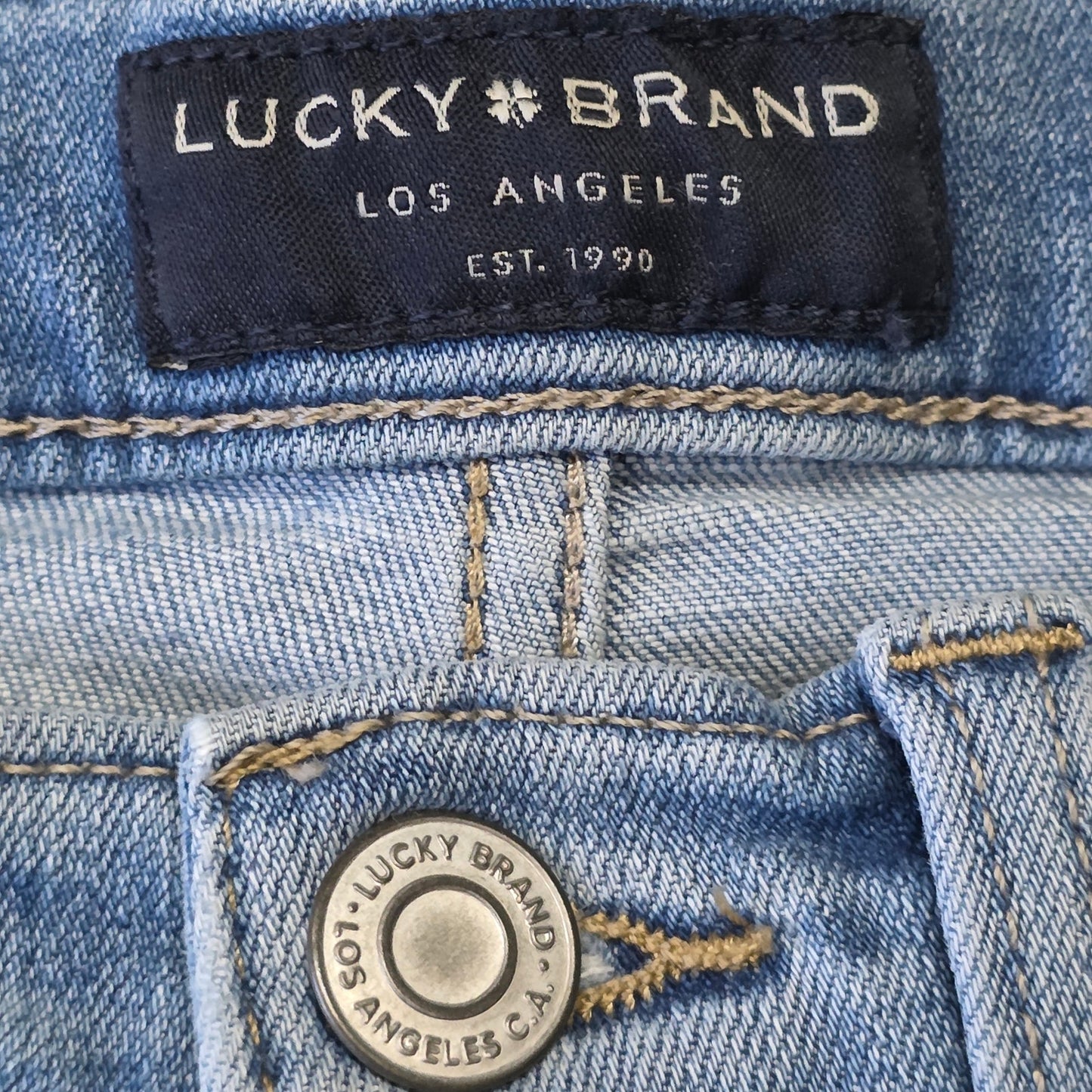 Lucky Brand Mid Rise Ripped Jeans Women’s 26 Light Wash Ankle
