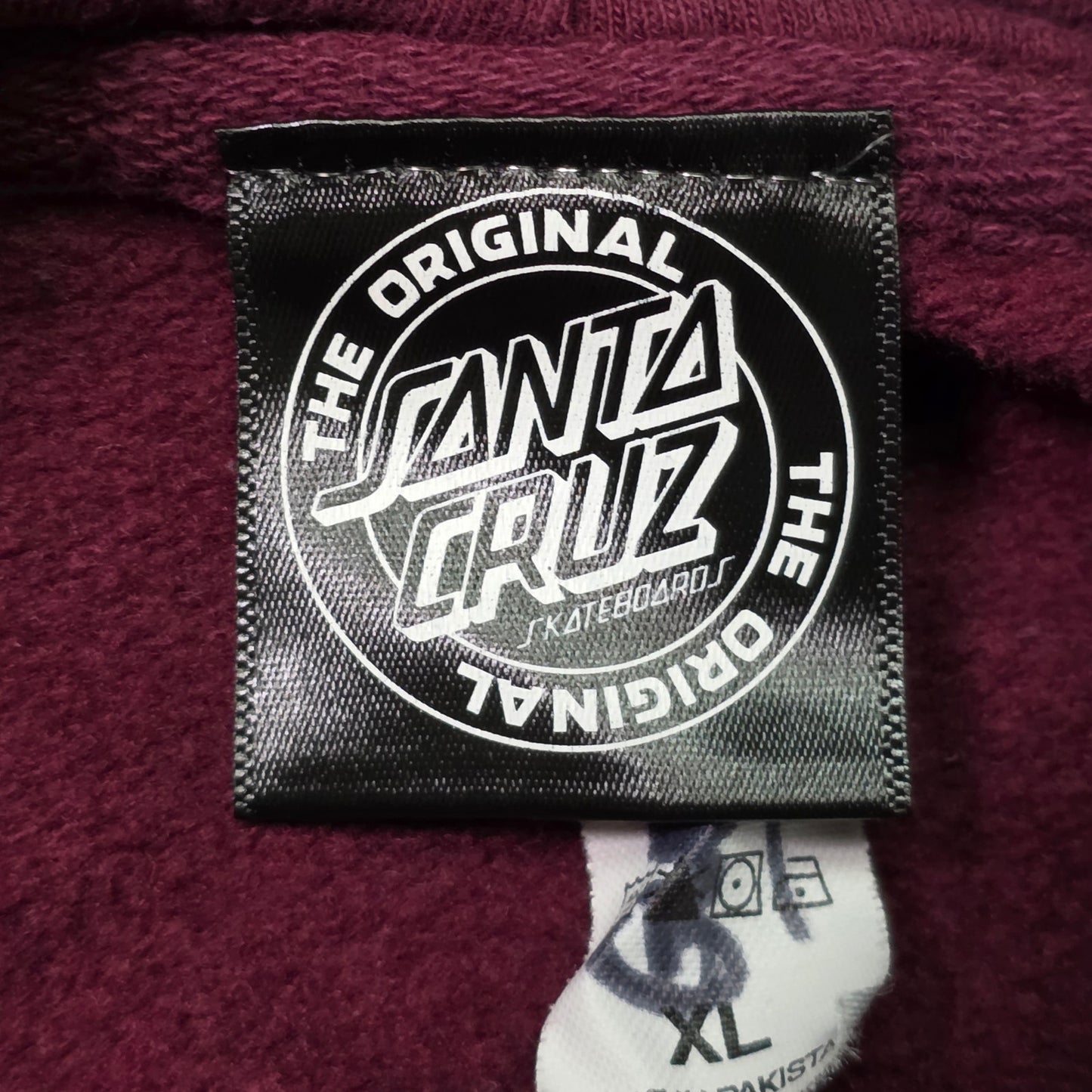 Santa Cruz Beginning Dot Zip Hoodie Men’s XL Maroon Classic