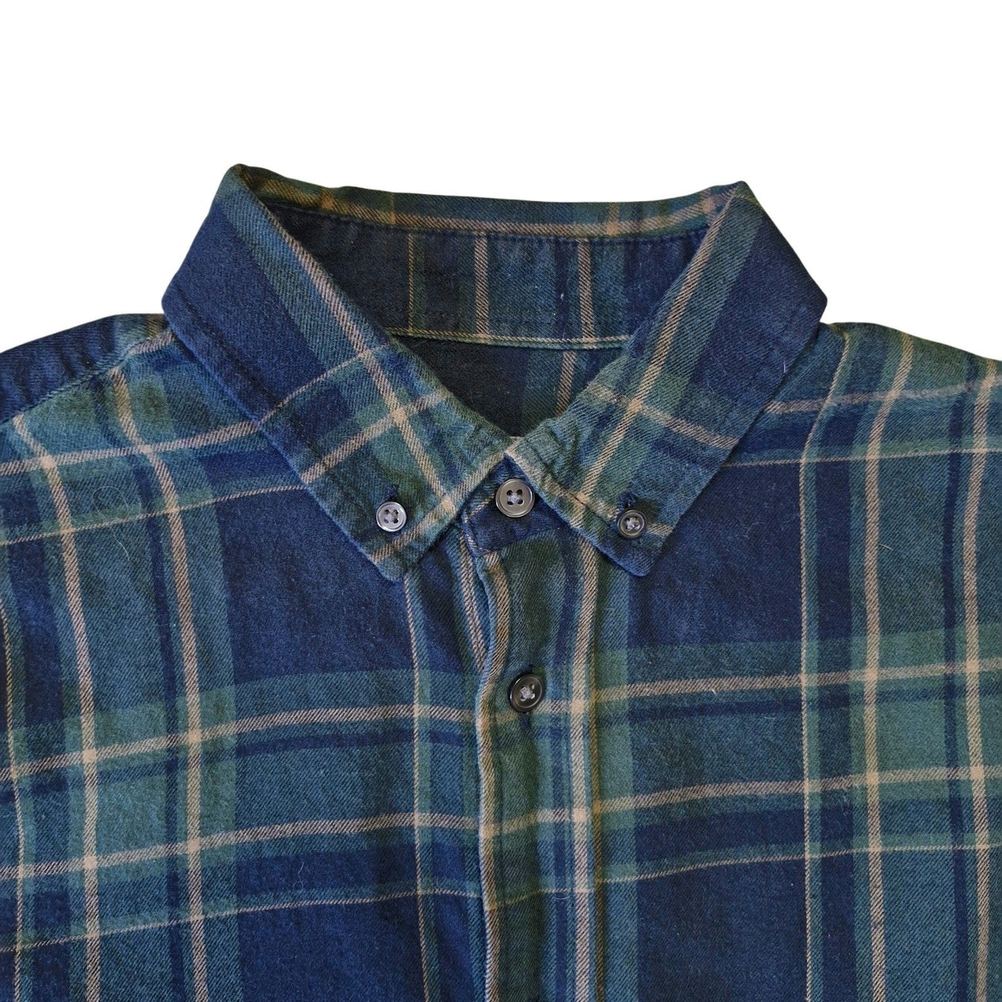 Slate & Stone Blue Green Plaid Button Down Shirt Men’s Size Small