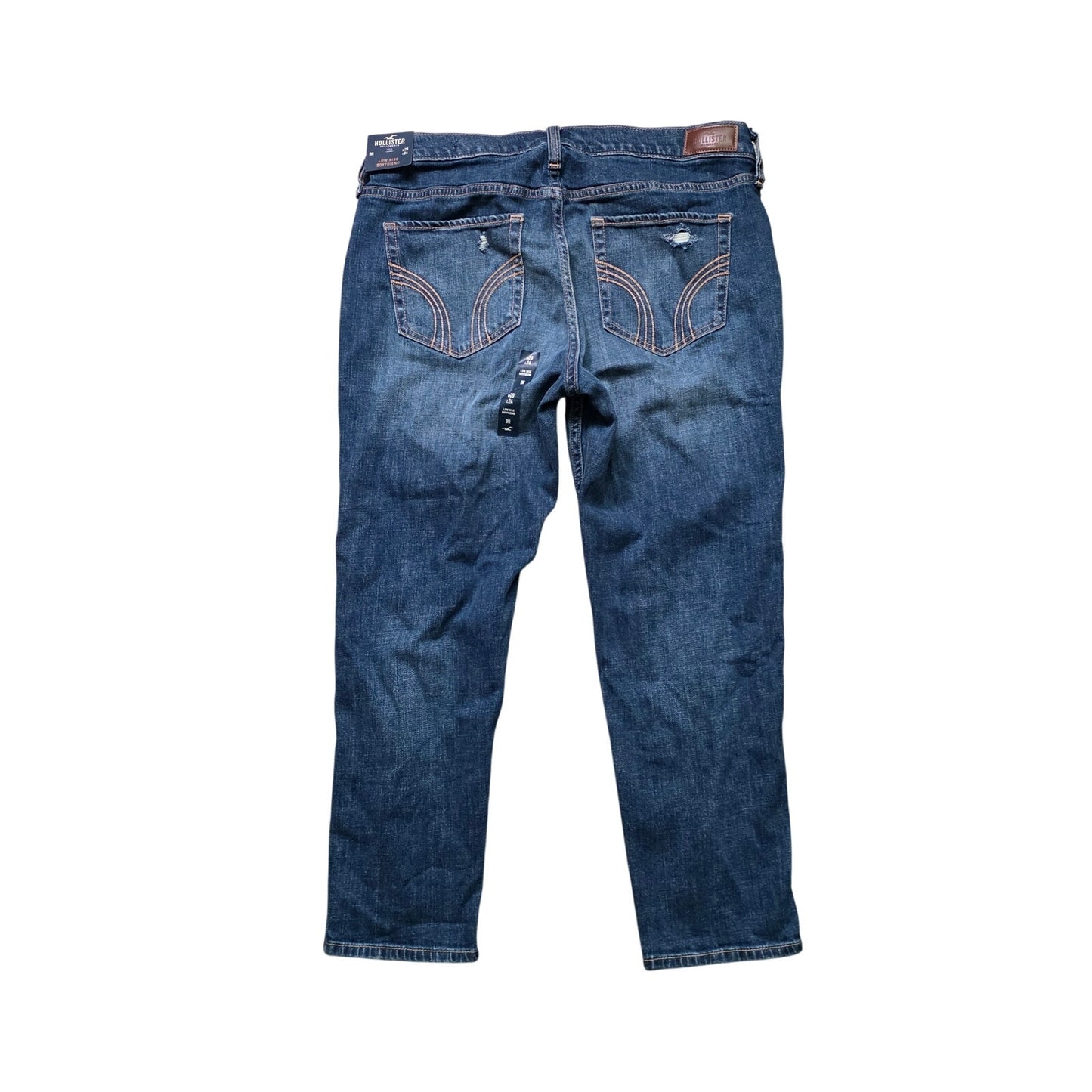 Hollister Low Rise Boyfriend Jeans Women’s 9R 29x24 Blue Distressed NWT