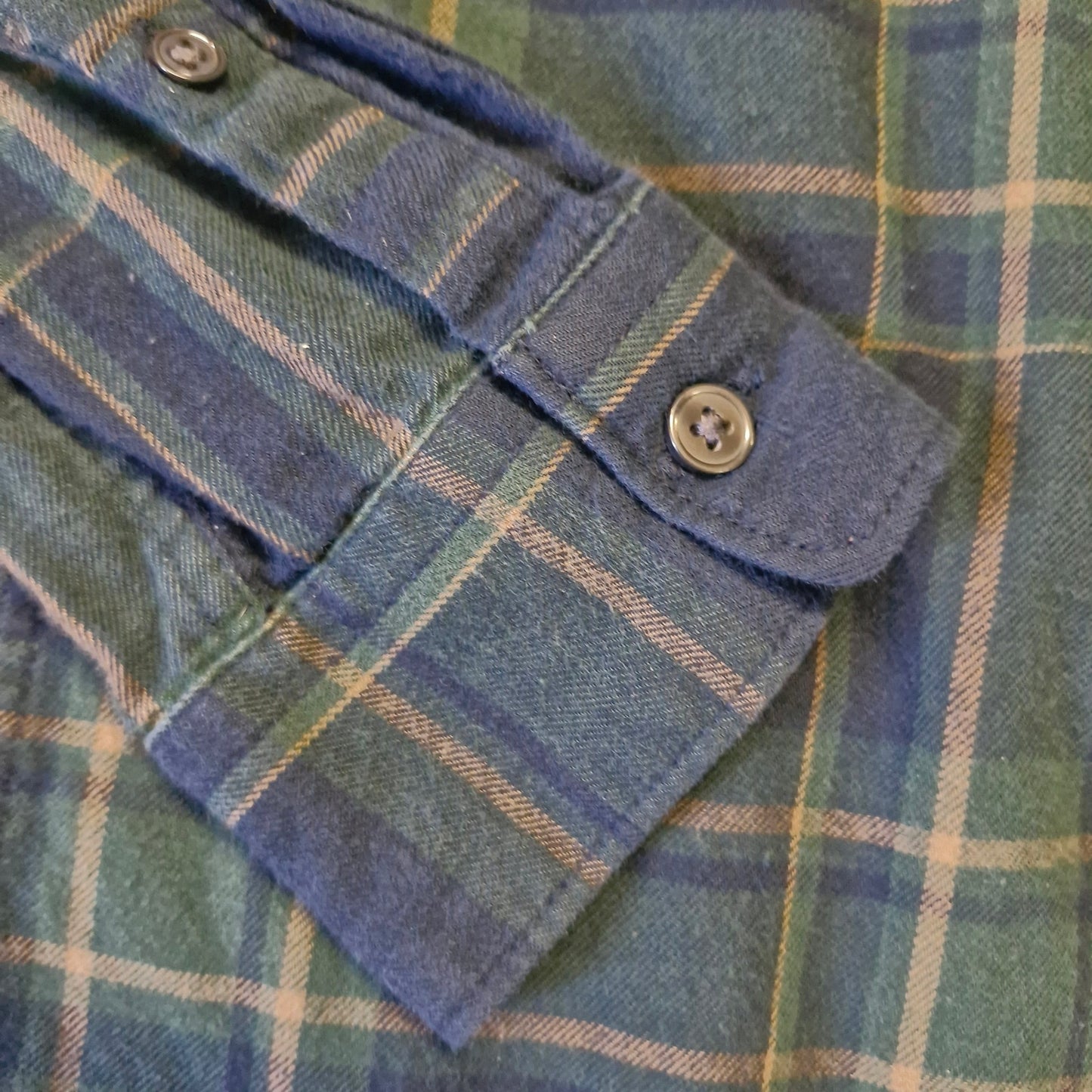 Slate & Stone Blue Green Plaid Button Down Shirt Men’s Size Small