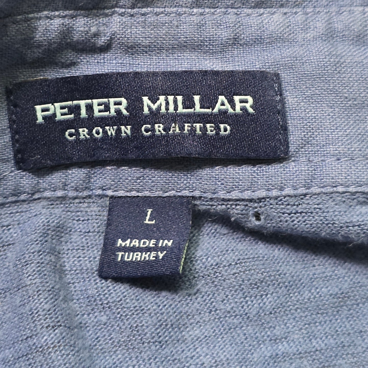 Peter Millar Crown Crafted Polo Shirt Men’s L Blue Short Sleeve Casual