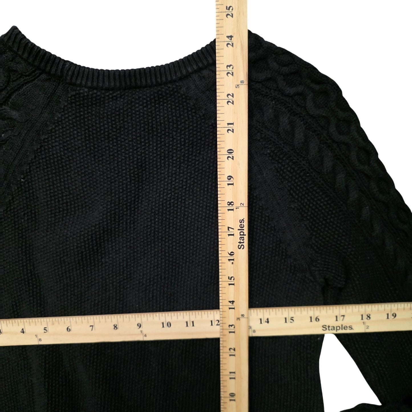 GAP Cable Knit Pullover Sweater Women’s M Black Cotton Crewneck