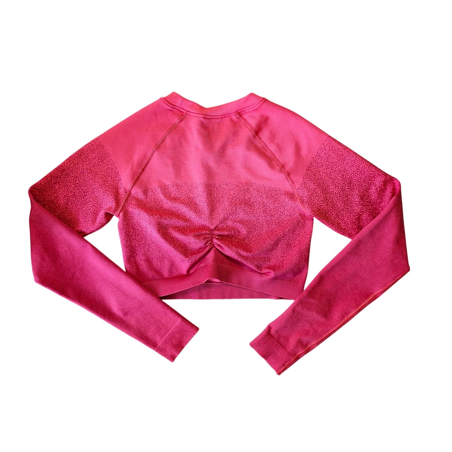 Gymshark Adapt Seamless Ombre Long-Sleeve Crop Top Women’s Small Pink Athletic Fit