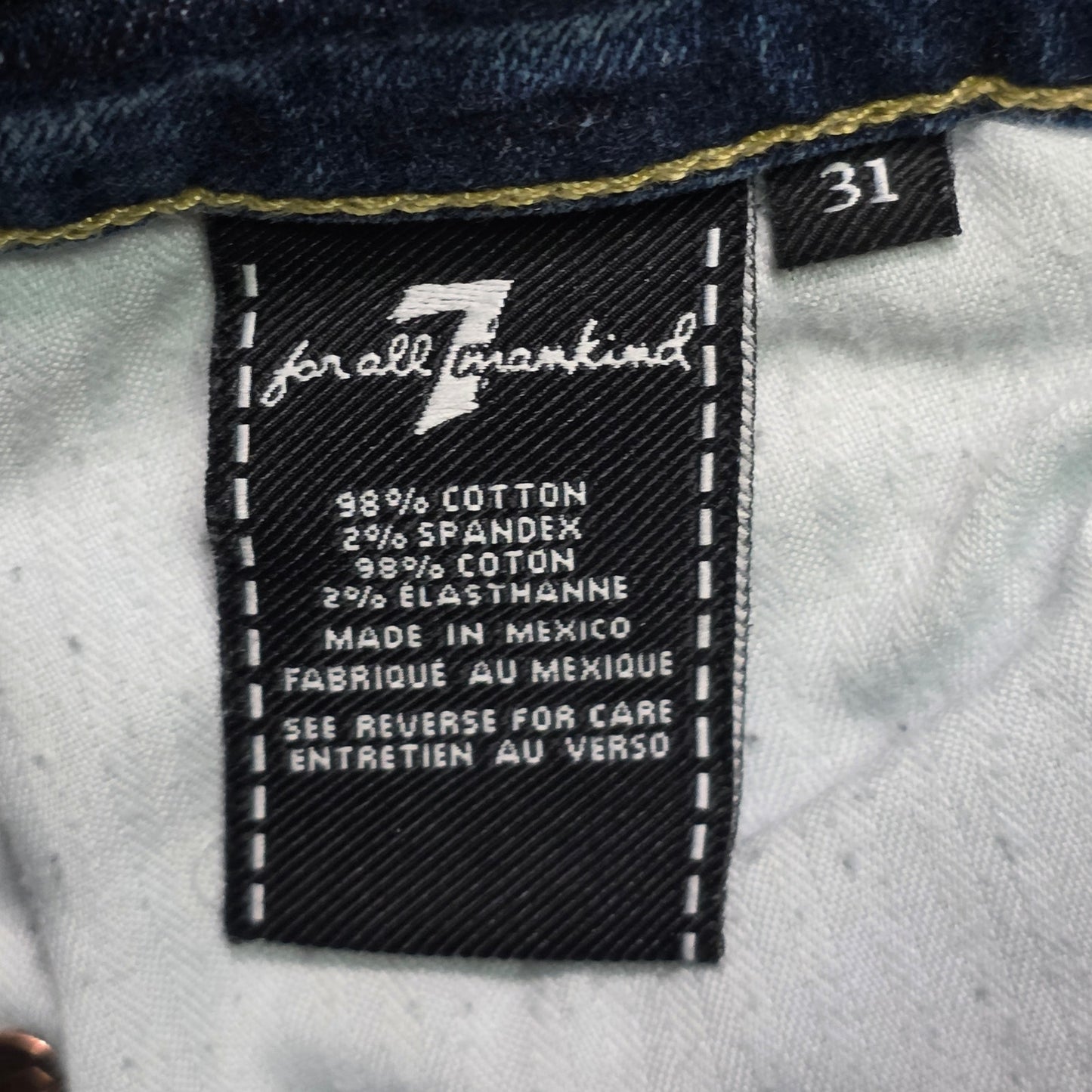7 For All Mankind Gwen Tulip Fray Hem Jeans Women’s 31 Blue Denim Ankle