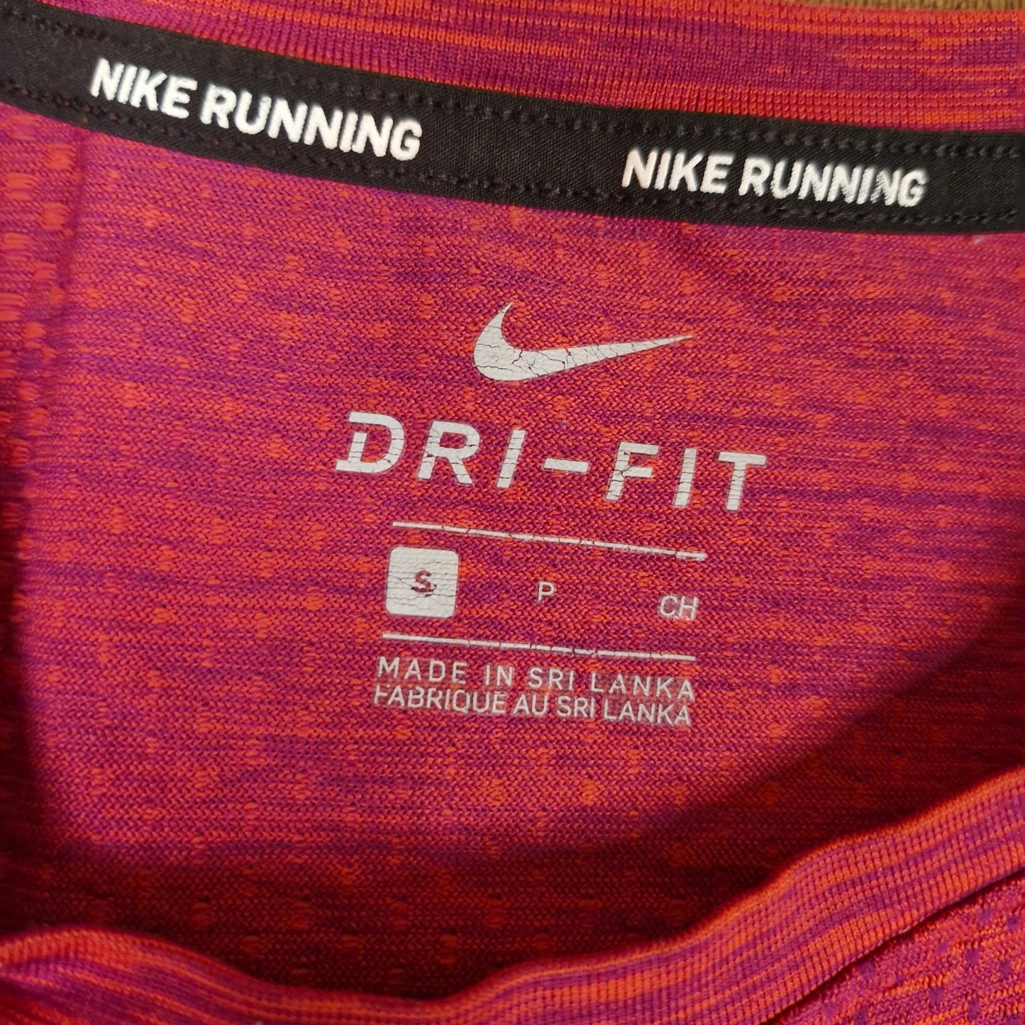 Nike Running dri fit stretch shirt mens small blended red