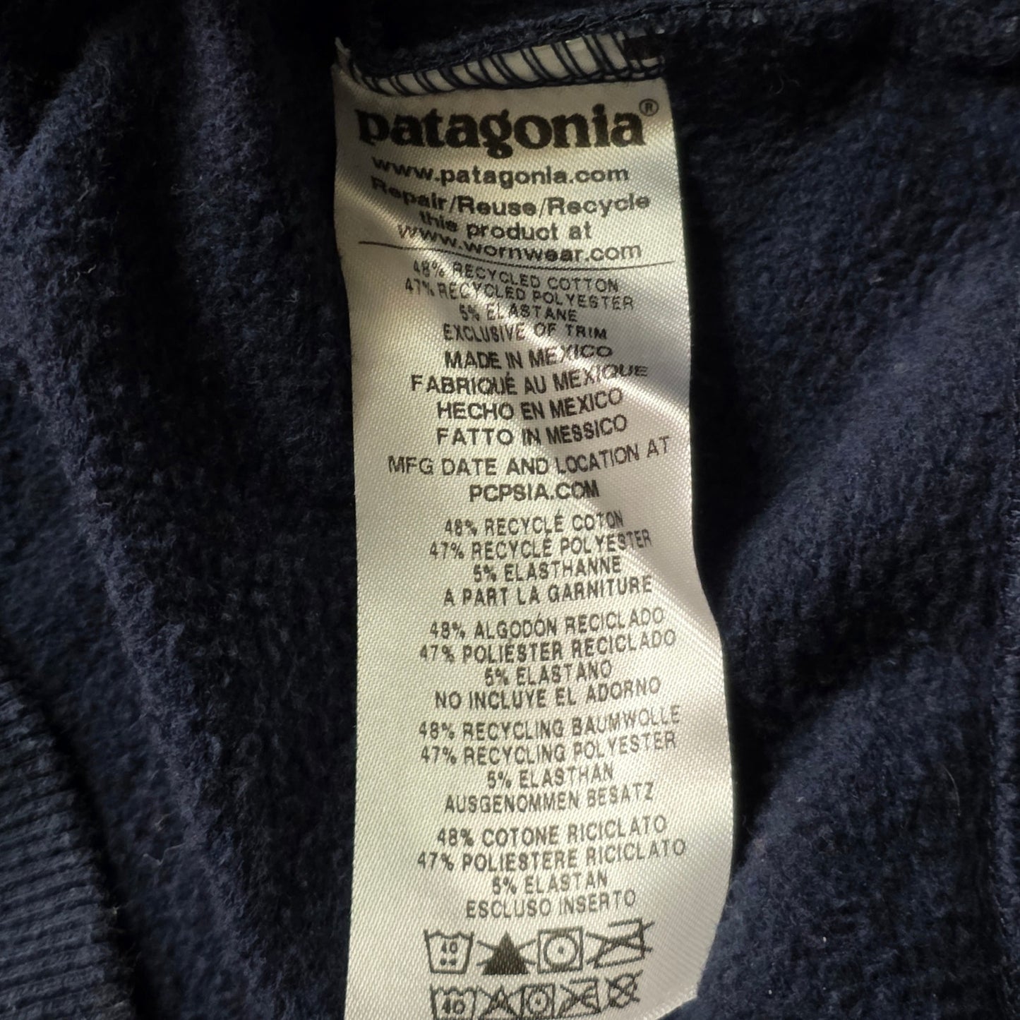 Patagonia Hoodie Men’s M Blue Bear Logo Pullover Sweatshirt