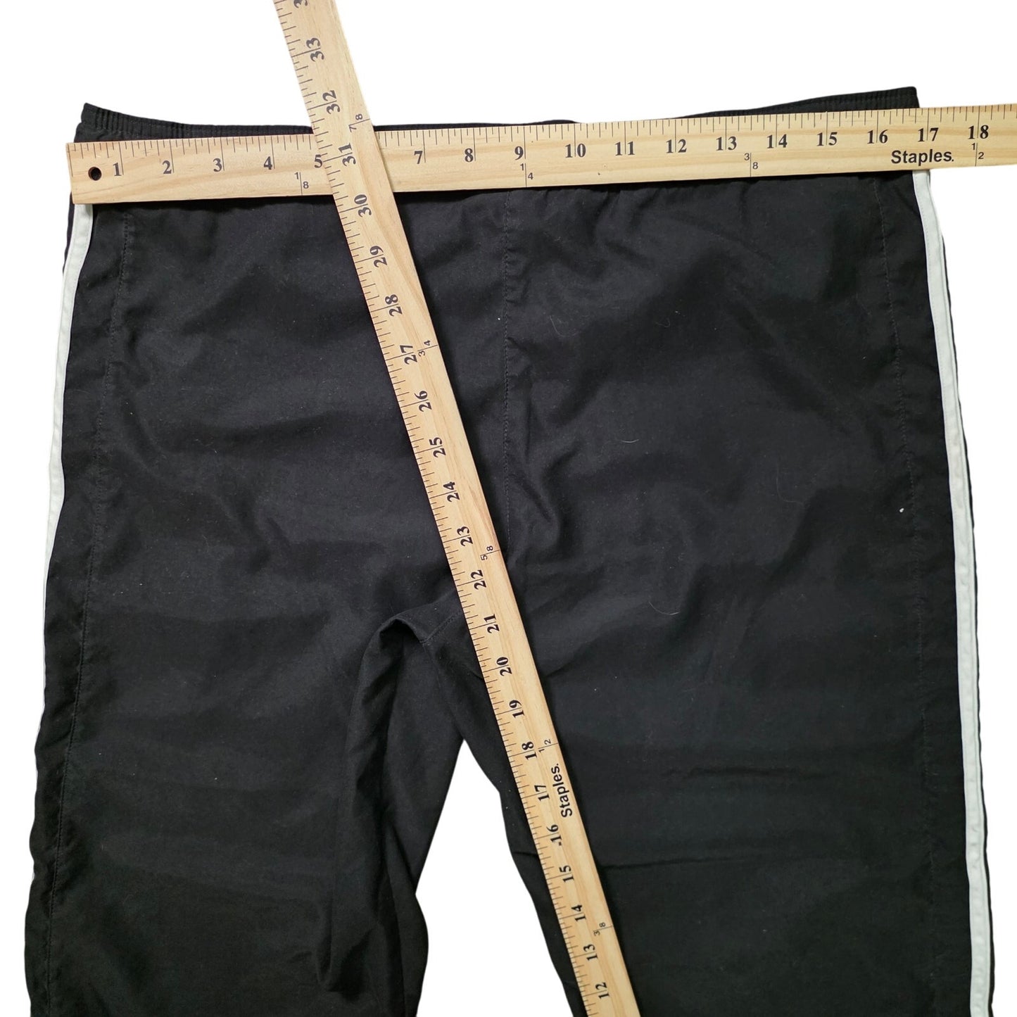 Adidas Track Pants Men’s Medium Black White 3-Stripes Polyester