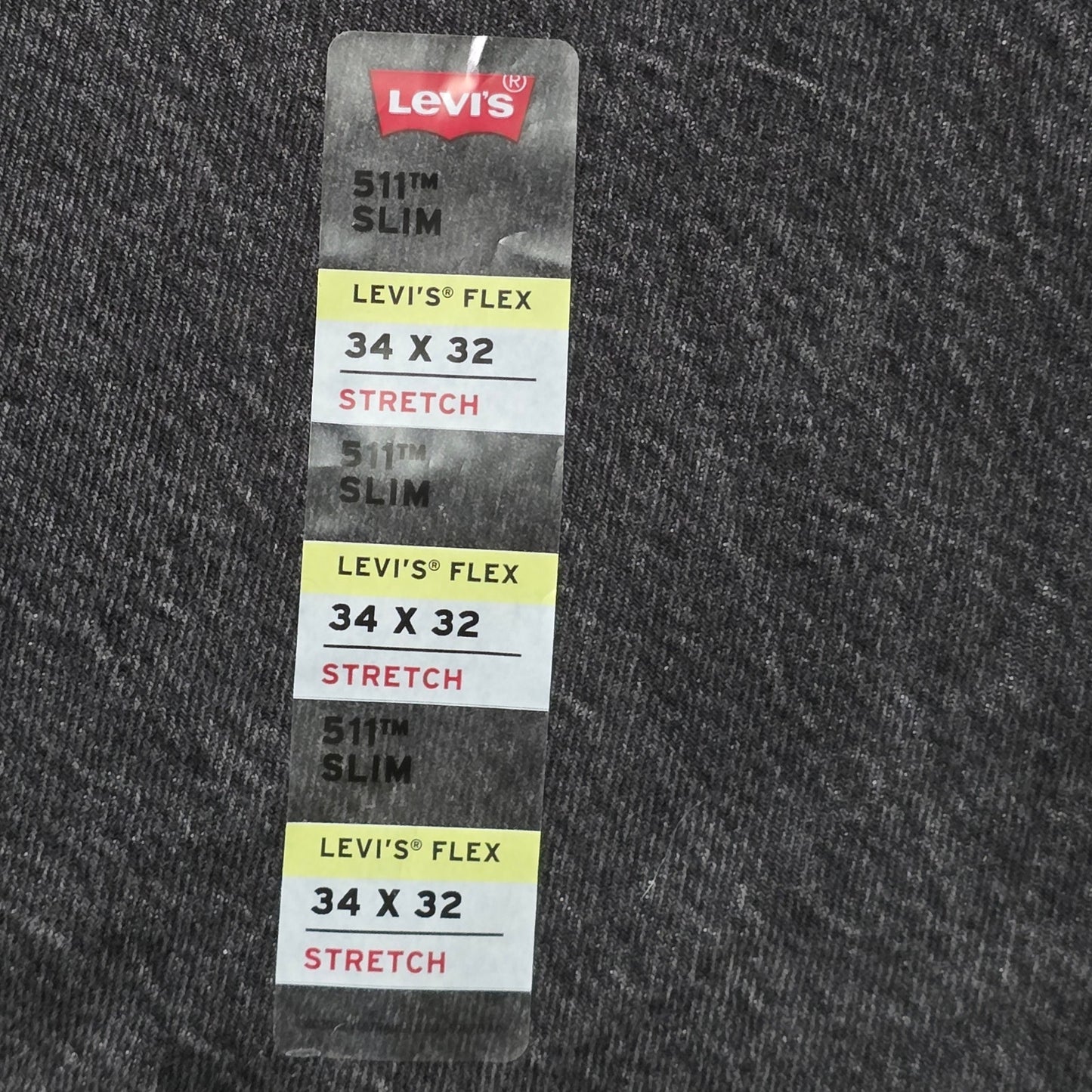 Levi’s 511 Slim Fit Flex Jeans Men’s 34x32 Black Denim Big E