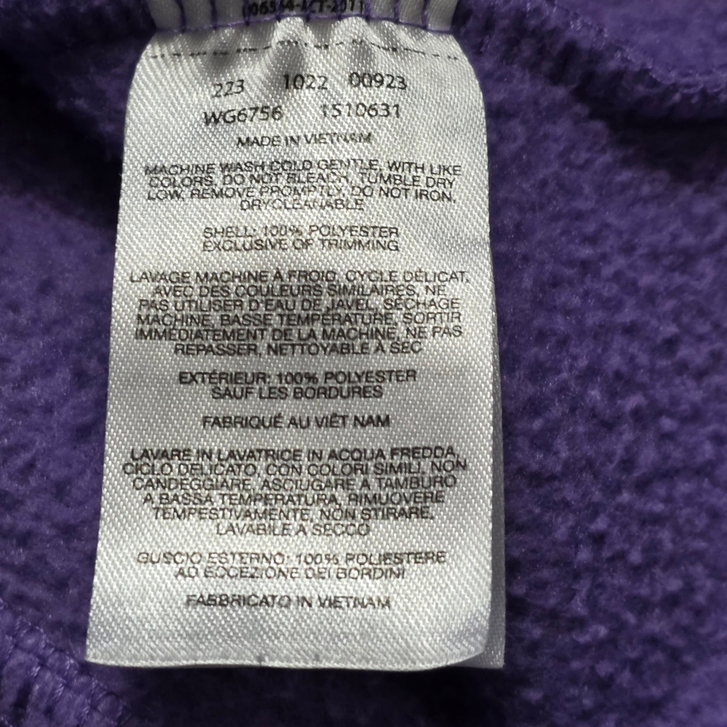 Columbia Girl Fleece Jacket Youth M (10-12) Purple Full Zip Outdoor