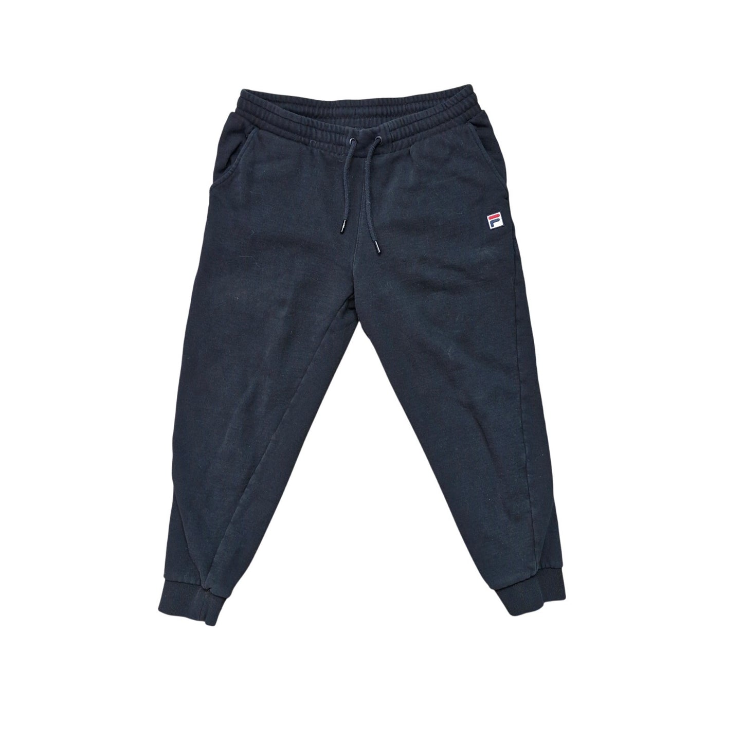 Fila Sweatpants Men’s Large Black Faded Cuffed Jogger Cotton Logo Lounge Pants