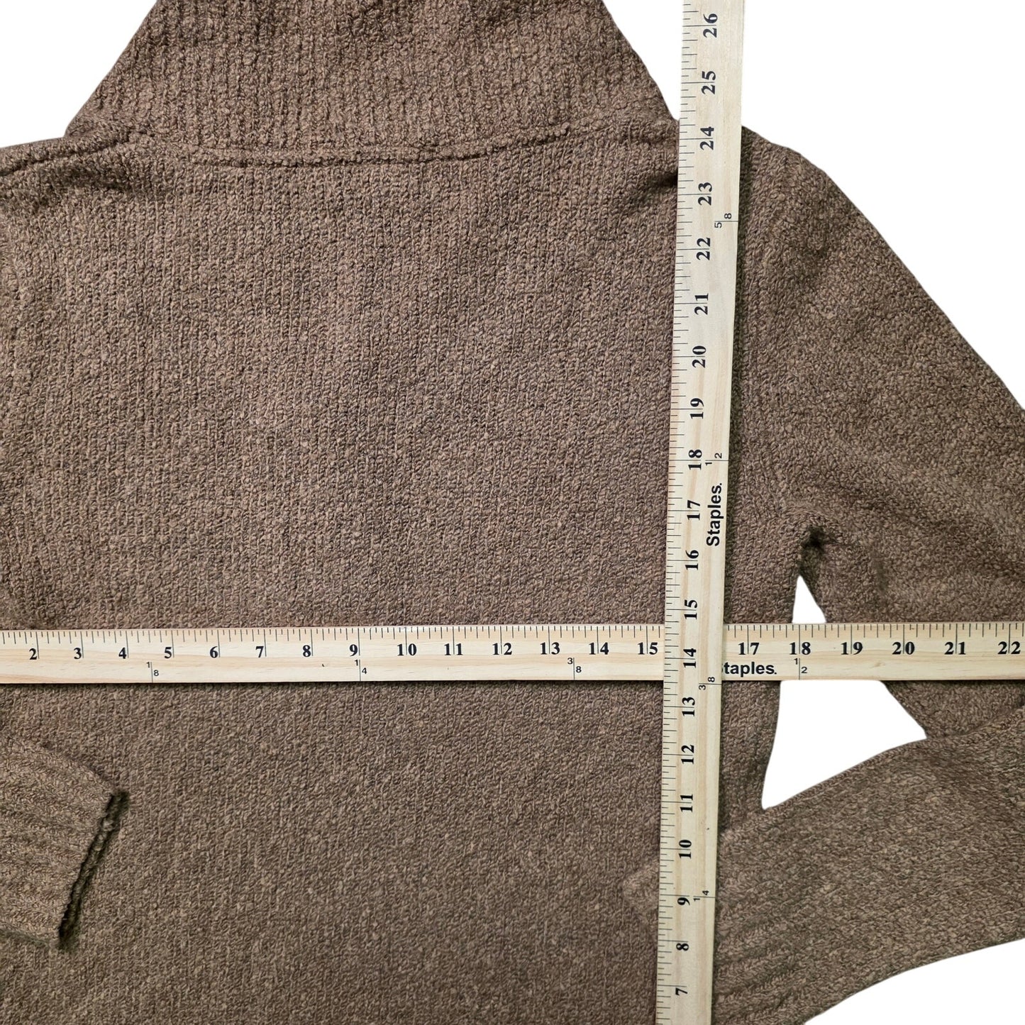 Orvis Women’s Sweater M Brown Knit V Neck Henley Pullover Casual