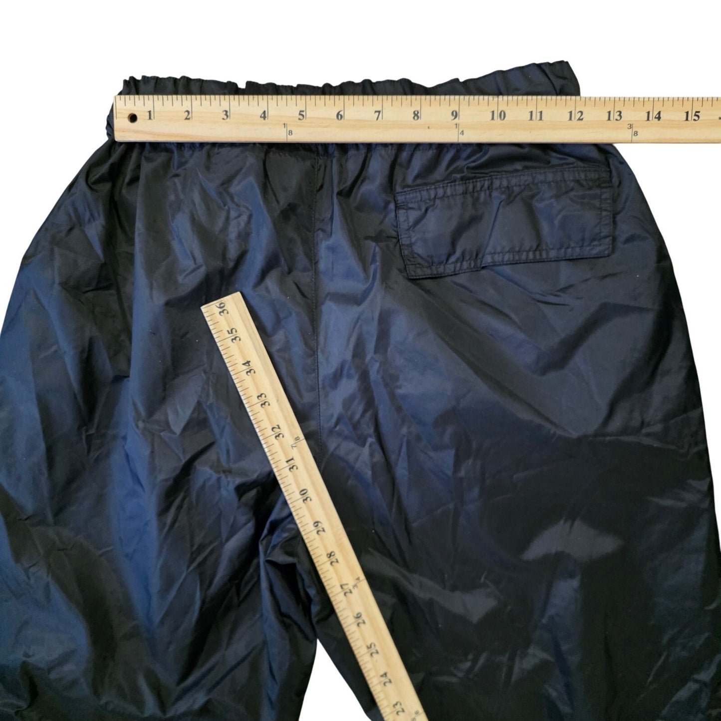 Wilson Track Pants Mens M Black Nylon Lined Warm Up Joggers