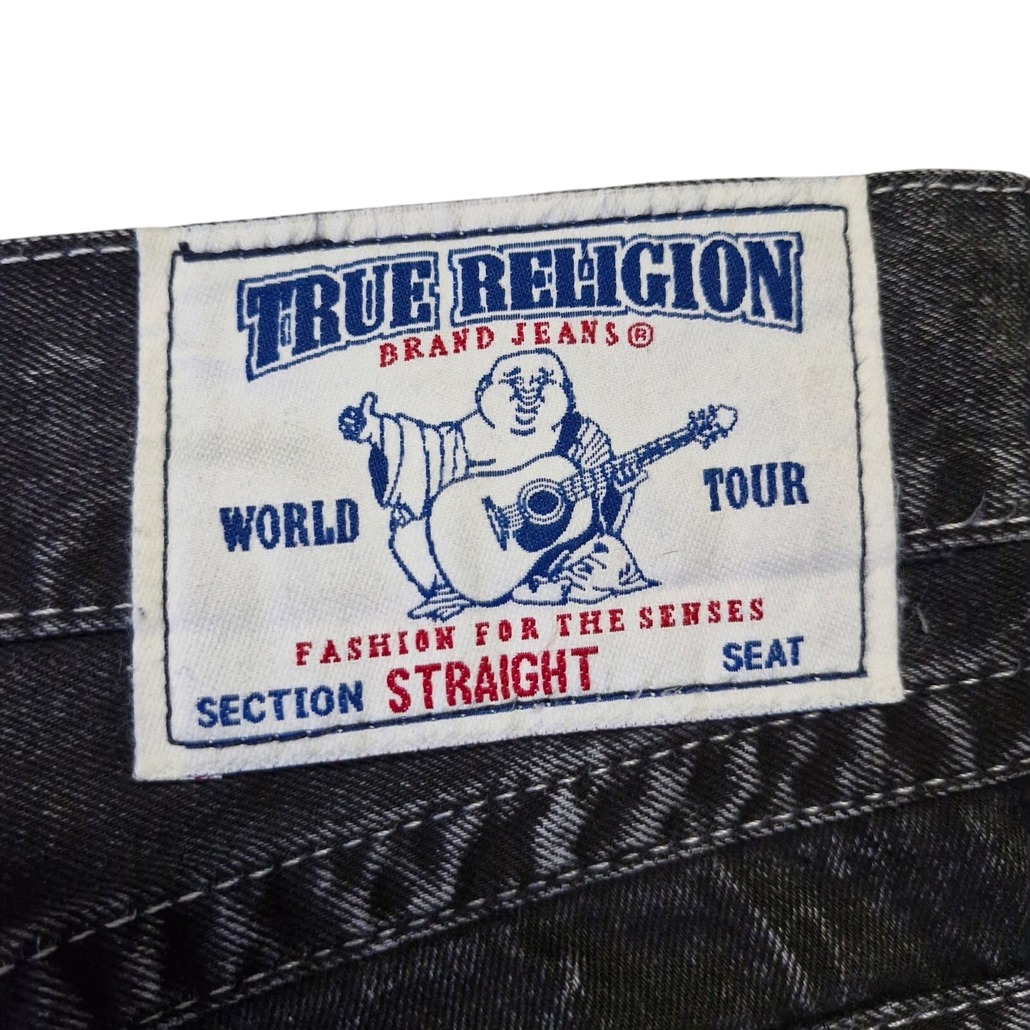 True Religion Jeans Size 33 Men's Grey Gloomy Wash Straight Leg Denim