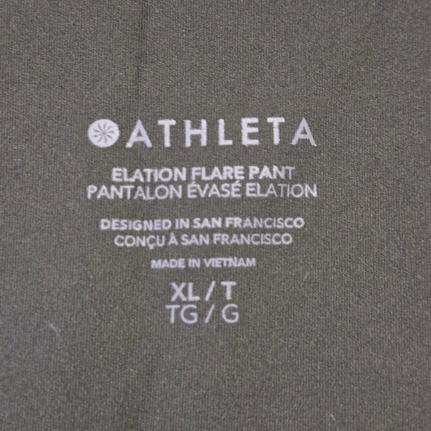 Athleta Stellar Flare Pants Women’s XL Aspen Green Athleisure Activewear Trousers