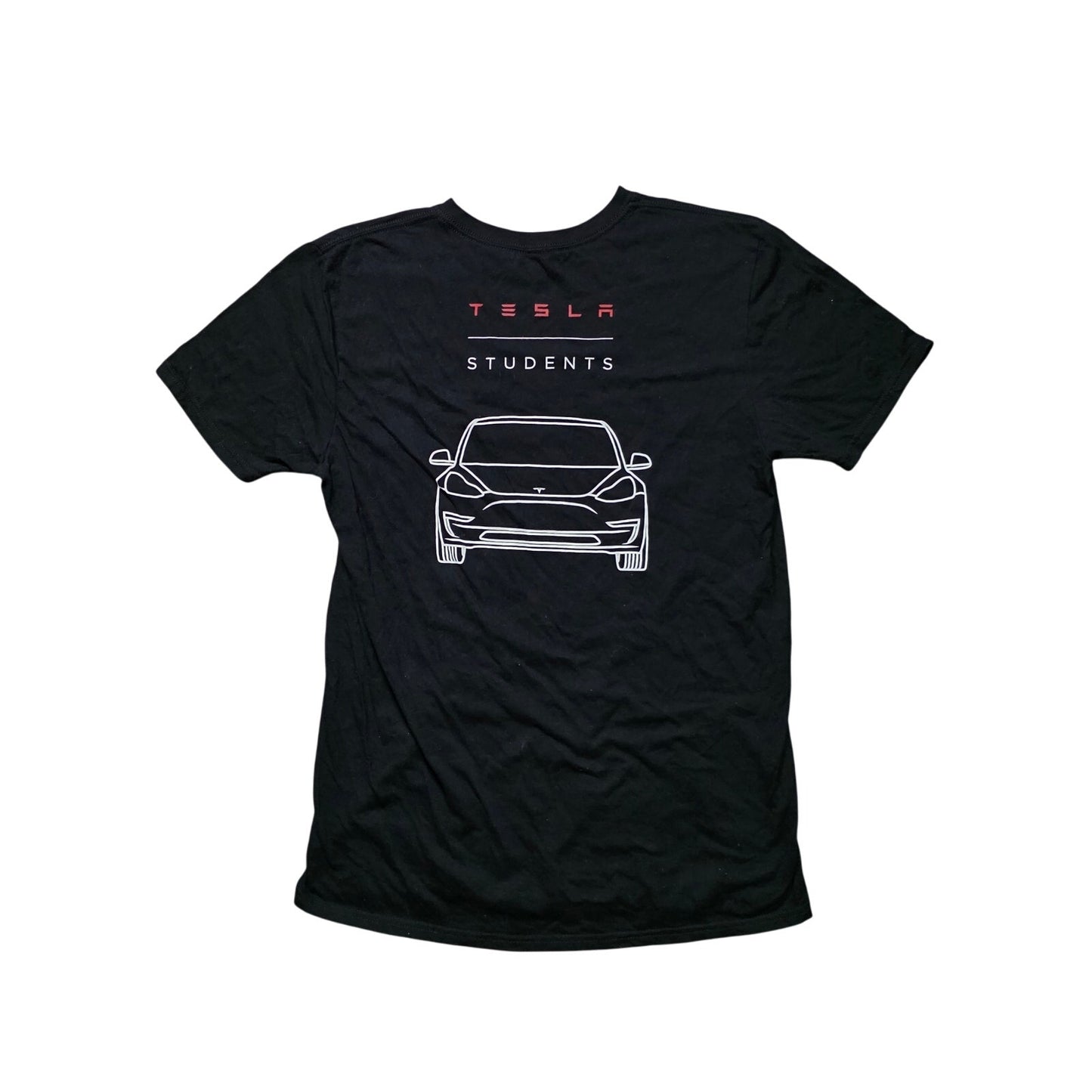 Tesla T-Shirt Men’s Large Black Cotton Graphic Logo Tee
