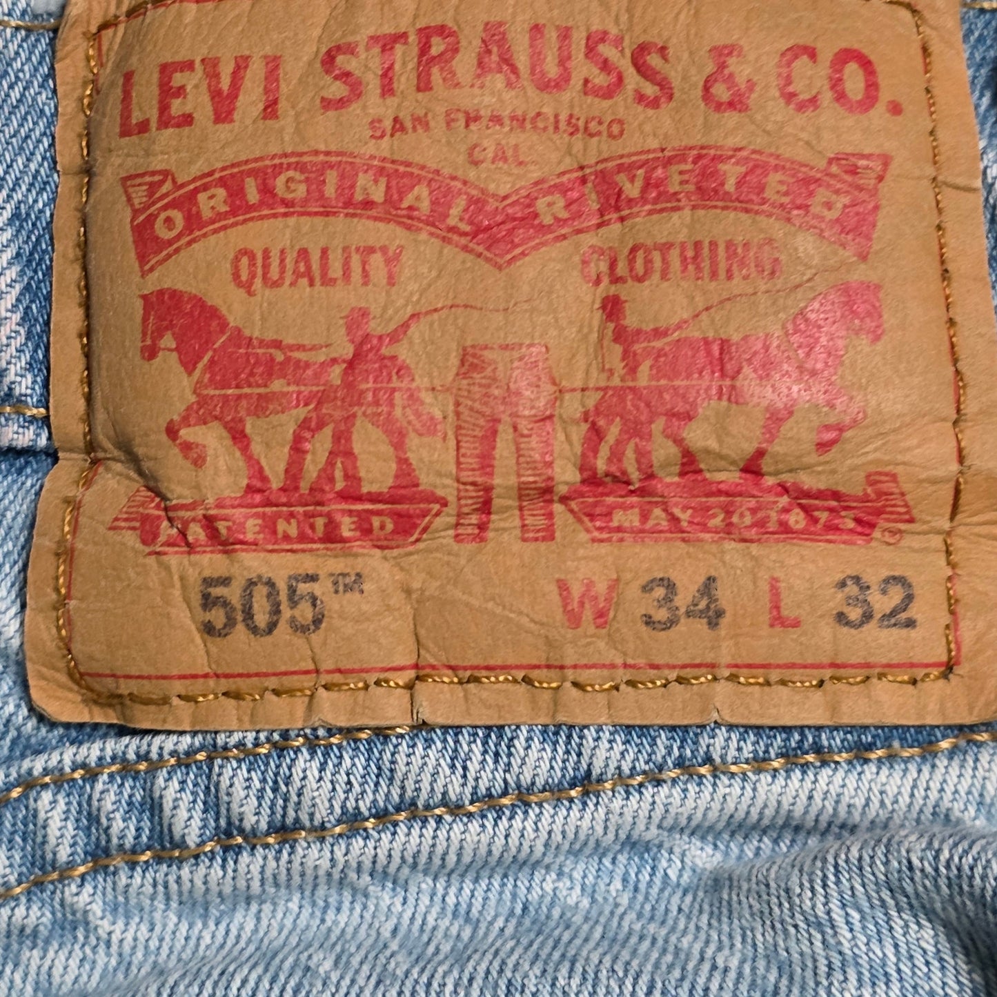 Levi’s 505 Regular Fit Jeans Men’s 34x32 Blue Denim Straight