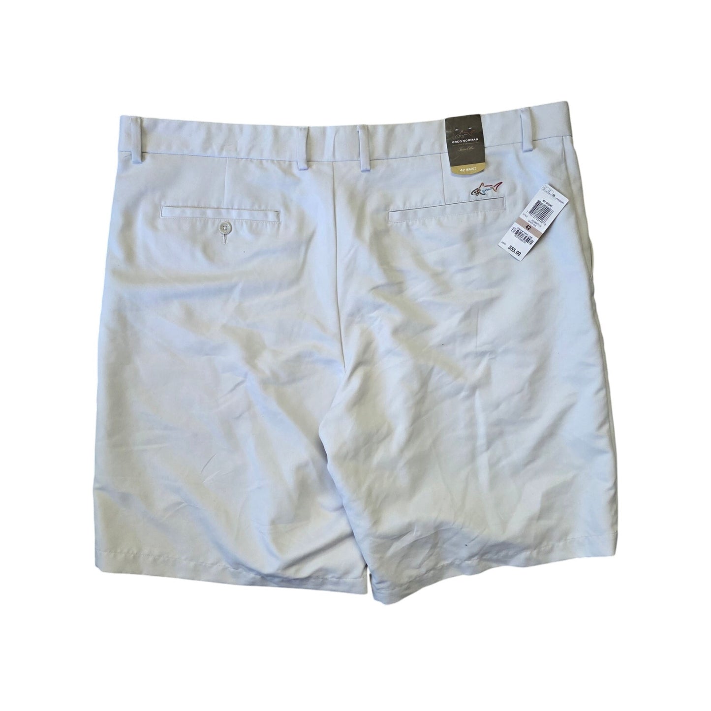 Greg Norman Golf Shorts Men’s Size 42 White Fog Shark Logo NWT