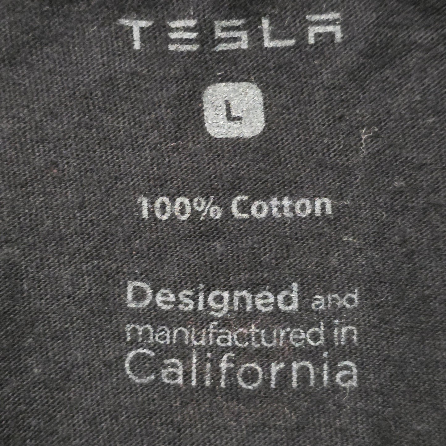 Tesla T-Shirt Men’s Large Black Cotton Graphic Logo Tee