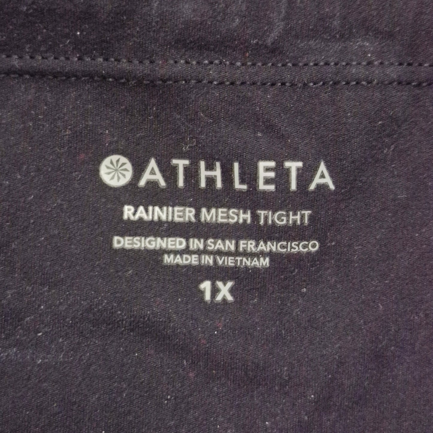 Athleta Rainier High-Rise Leggings Women’s 1X Black Fleece-Lined Trail Running