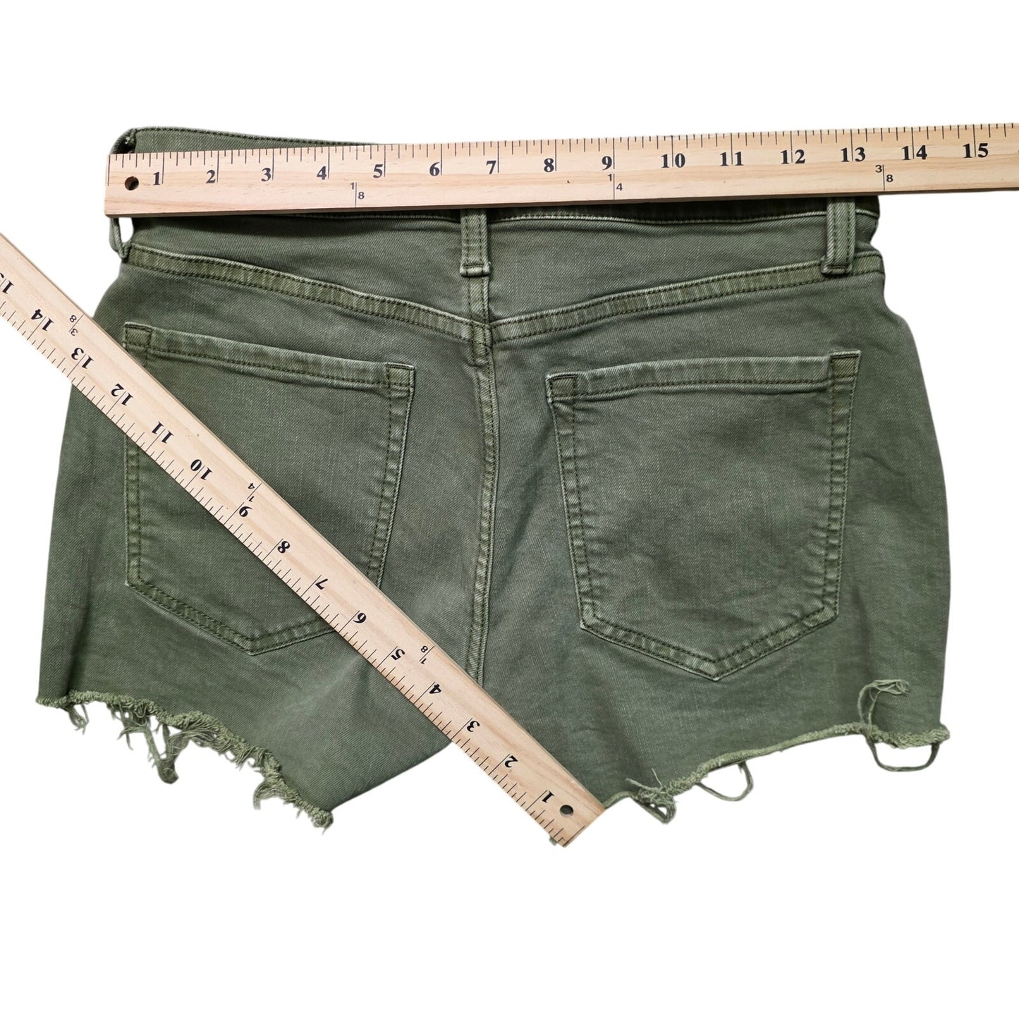 Banana Republic Mid Rise 3" Short Women XS Olive Green Denim