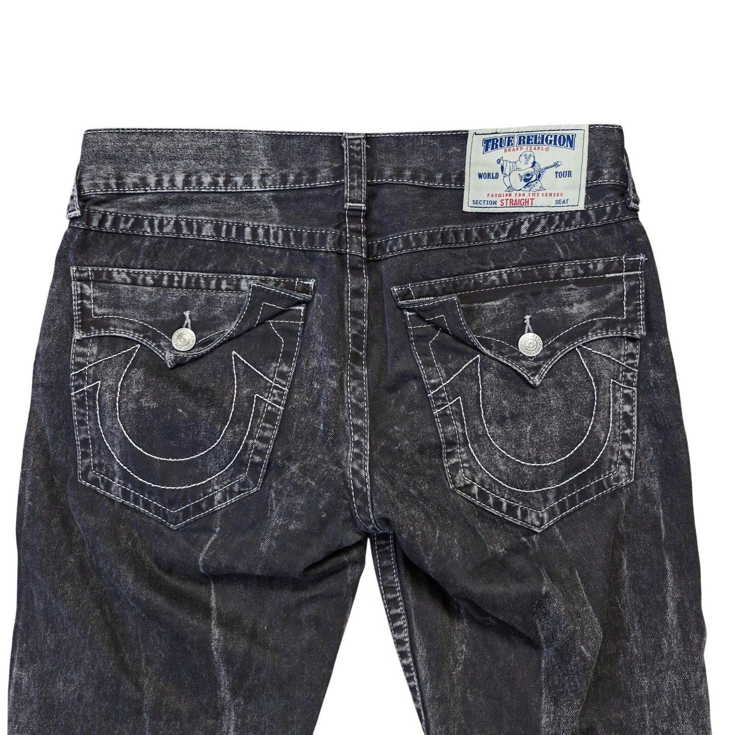 True Religion Jeans Size 33 Men's Grey Gloomy Wash Straight Leg Denim