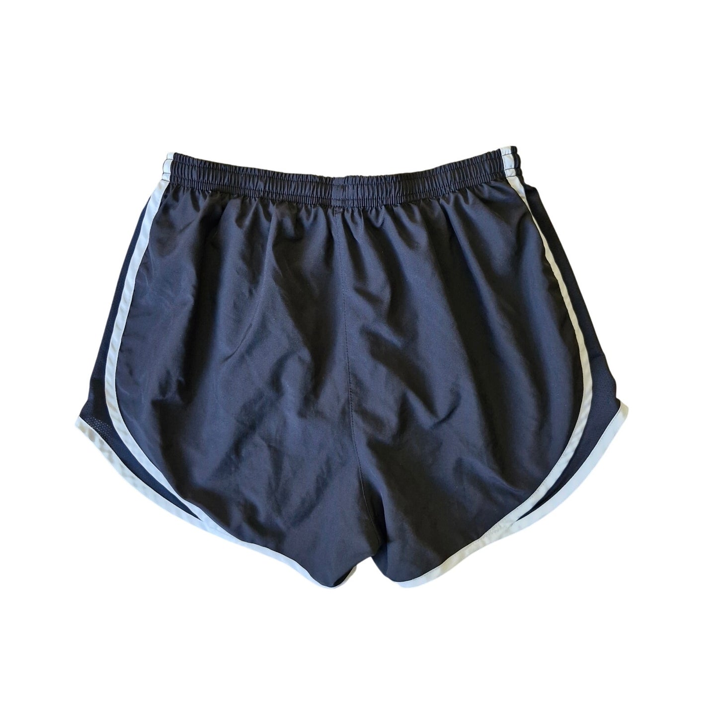 Nike Dri-Fit Running Shorts Women’s Size Medium Black with White Stripe & Built-In Brief