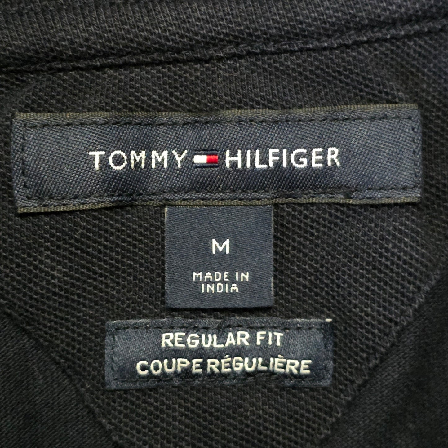 Tommy Hilfiger Polo Shirt Men’s Medium Navy Logo Short Sleeve