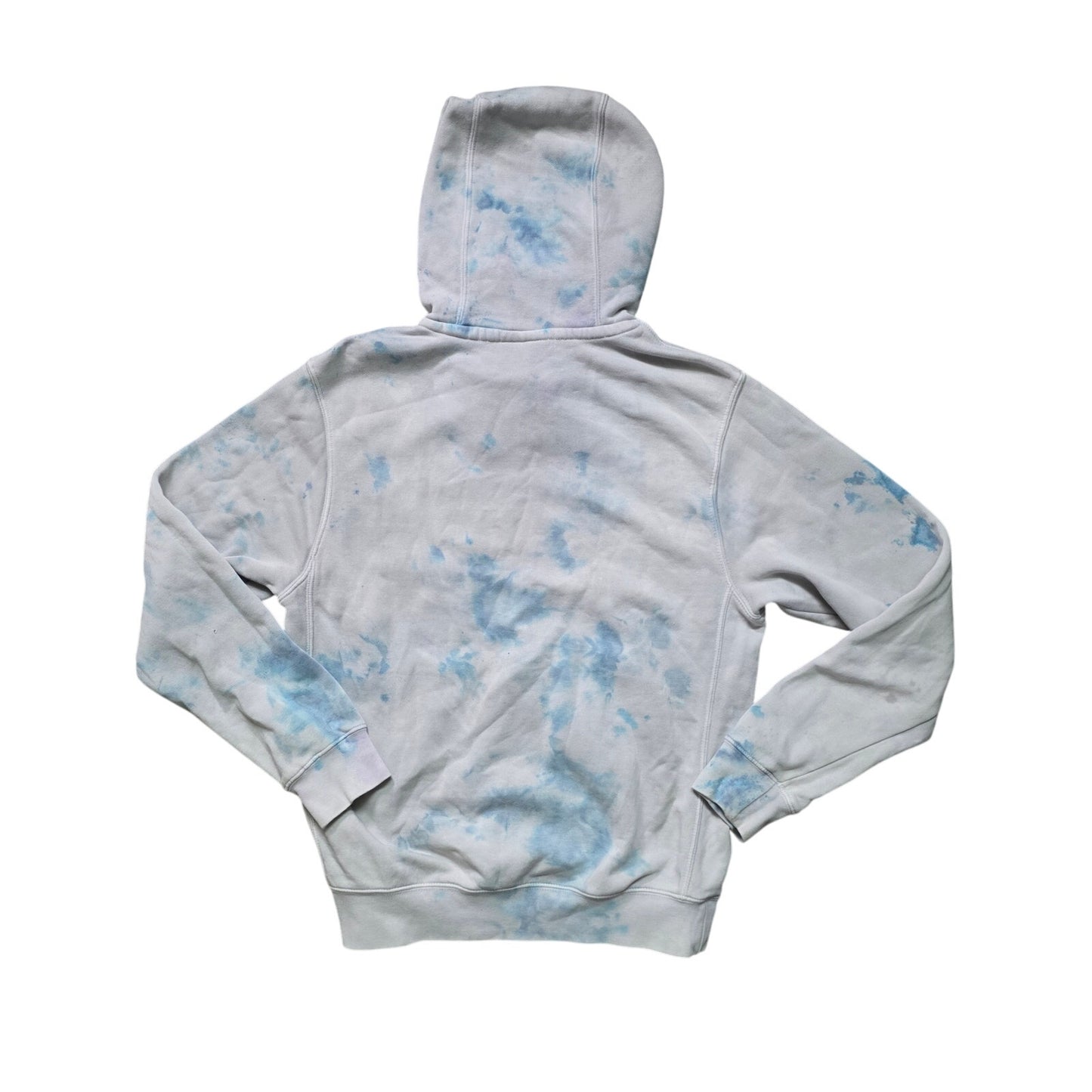Nike Washed Out Tie Dyed Hoodie Women XS Light Blue White Cotton