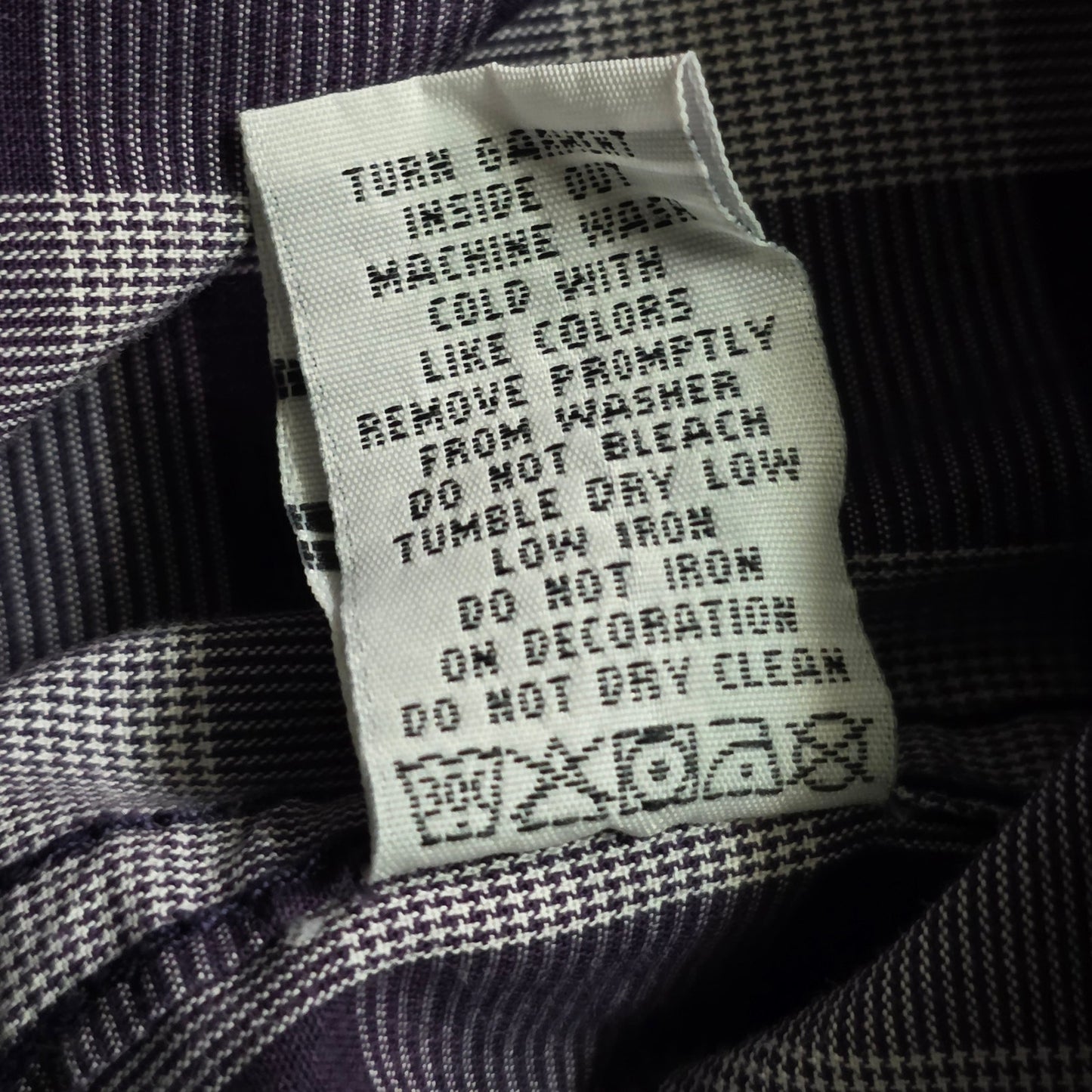 Marc Ecko Check Shirt Men’s L Purple Cotton Long Sleeve Casual